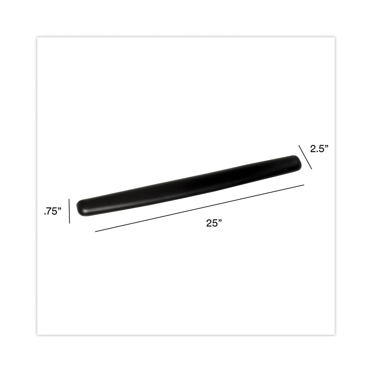 Antimicrobial Gel Thin Keyboard Wrist Rest, Extended Length, 25 x 2.5, Black 3M™ Flipcost