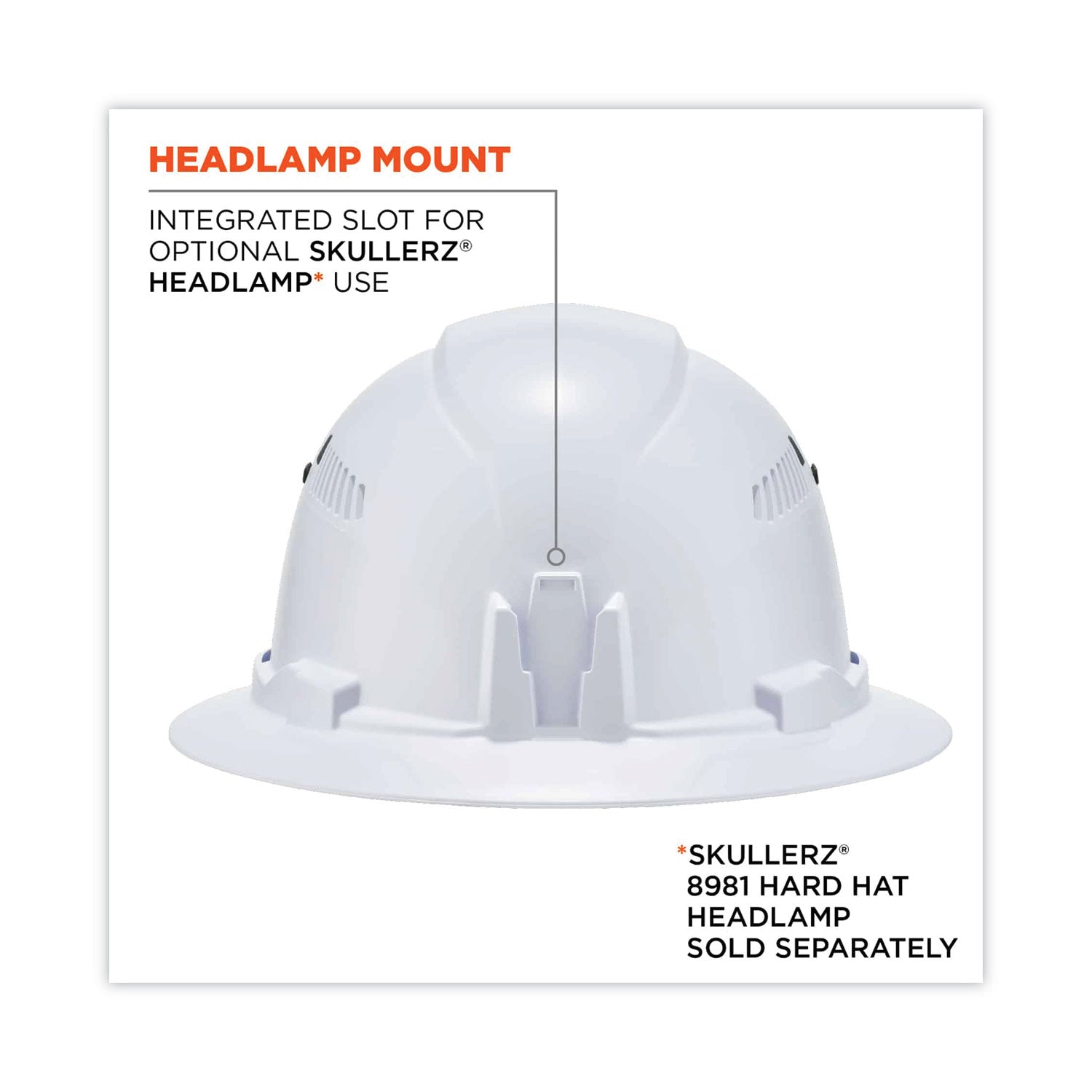 ergodyne® Skullerz 8973 Class C Hard Hat Full Brim, White