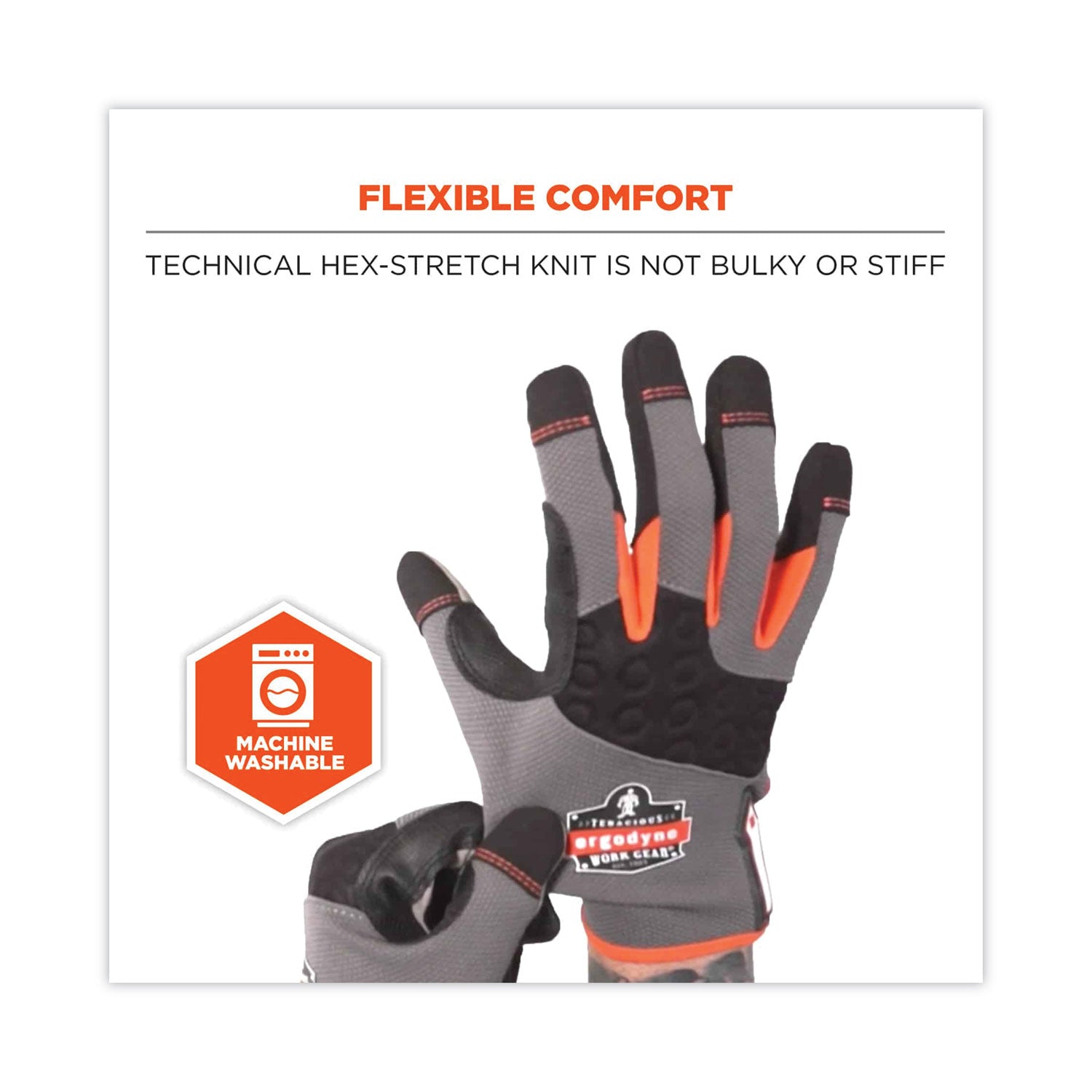 Ergodyne® ProFlex 710 Heavy-Duty Mechanics Gloves, Gray, 2X-Large, Pair