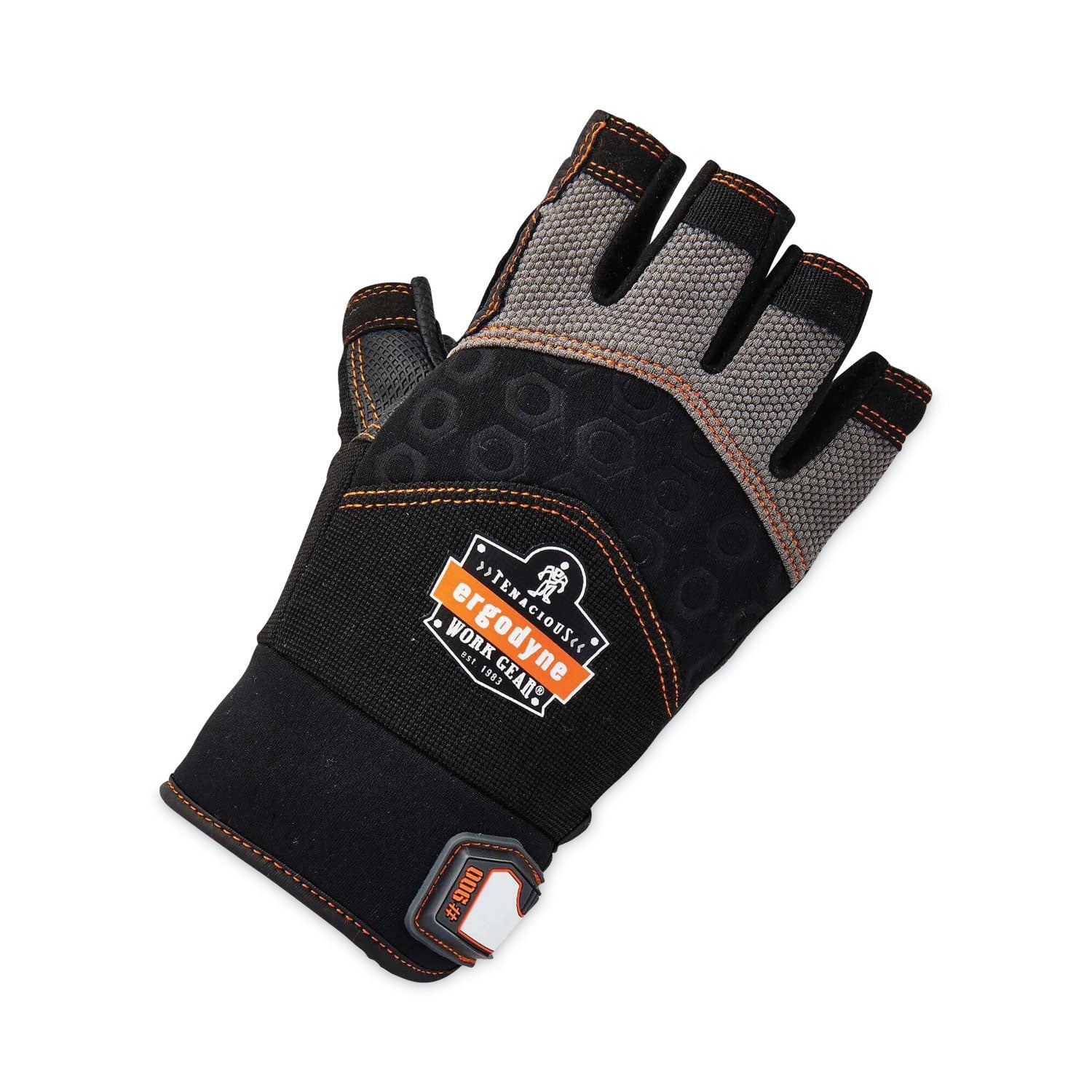 ergodyne® ProFlex 900 Half-Finger Impact Gloves, Black, Small, Pair