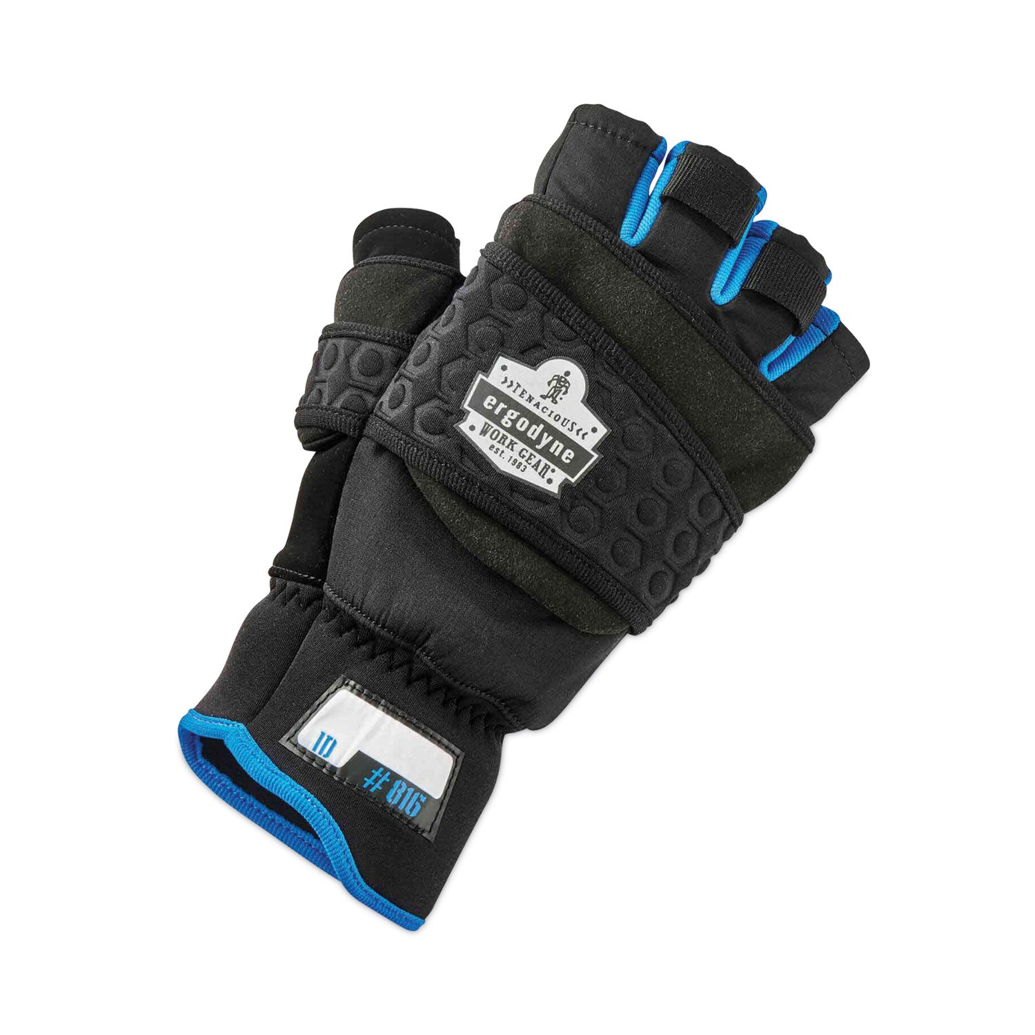 ergodyne® ProFlex 816 Thermal Flip-Top Gloves, Black, 2X-Large, Pair