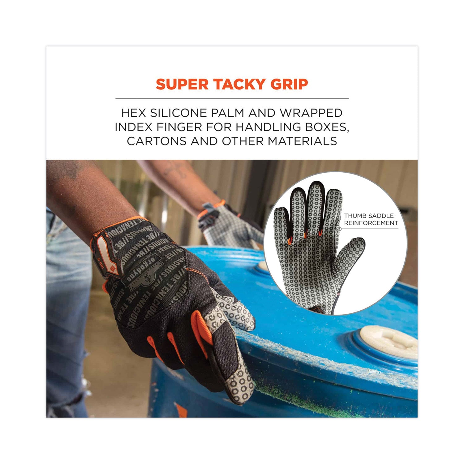 ergodyne® ProFlex 821 Smooth Surface Handling Gloves, Black, X-Large, Pair