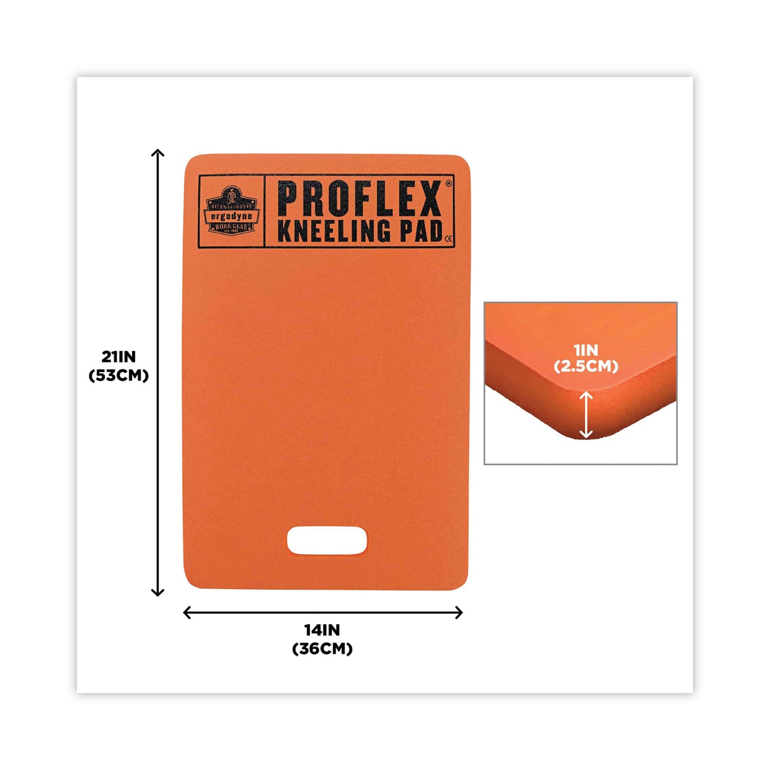 ergodyne® ProFlex 380 Standard Foam Kneeling Pad, 1", Medium, Orange