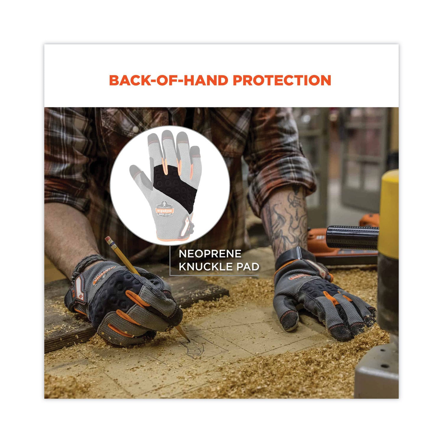 Ergodyne® ProFlex 710 Heavy-Duty Mechanics Gloves, Gray, 2X-Large, Pair