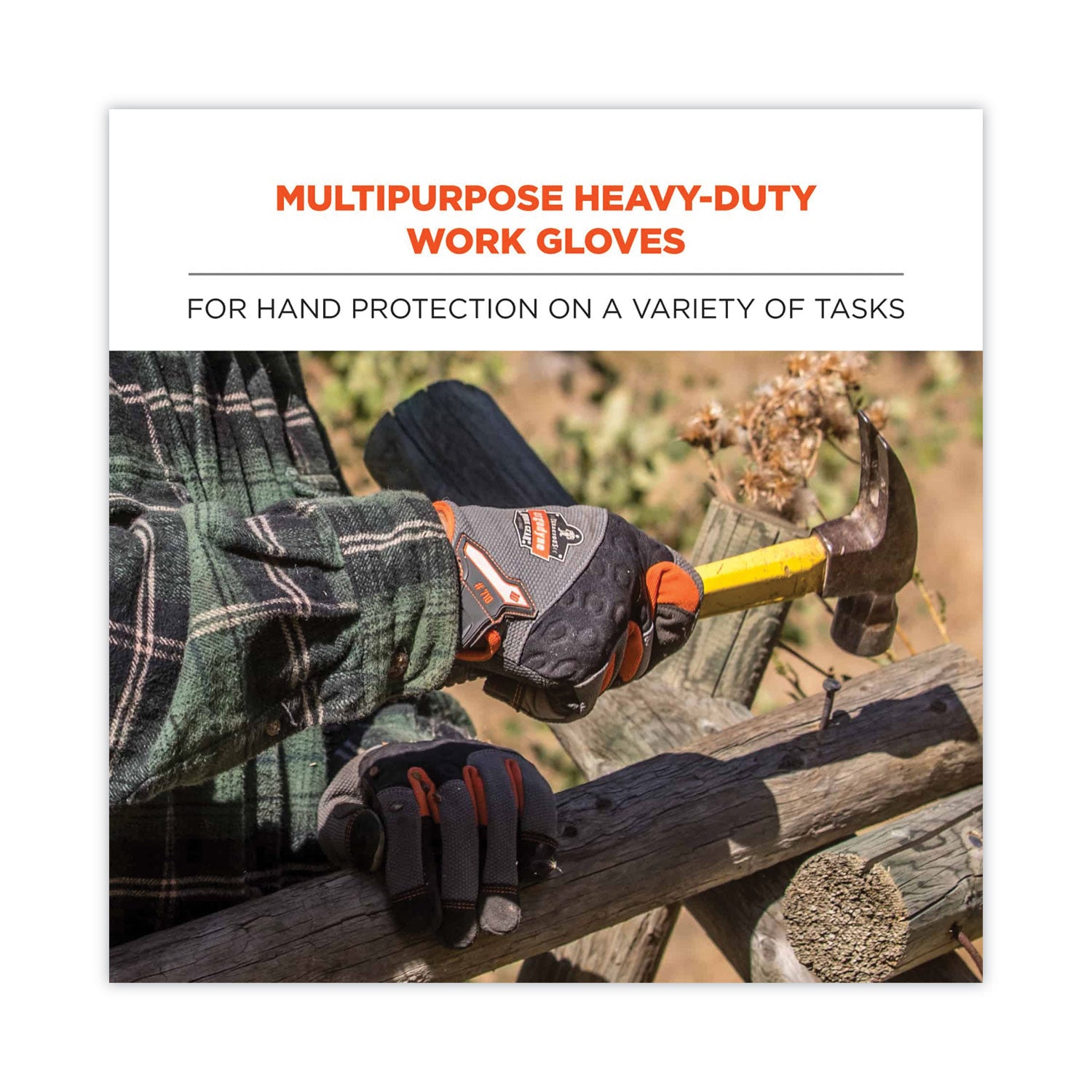 Ergodyne® ProFlex 710 Heavy-Duty Mechanics Gloves, Gray, Small, Pair