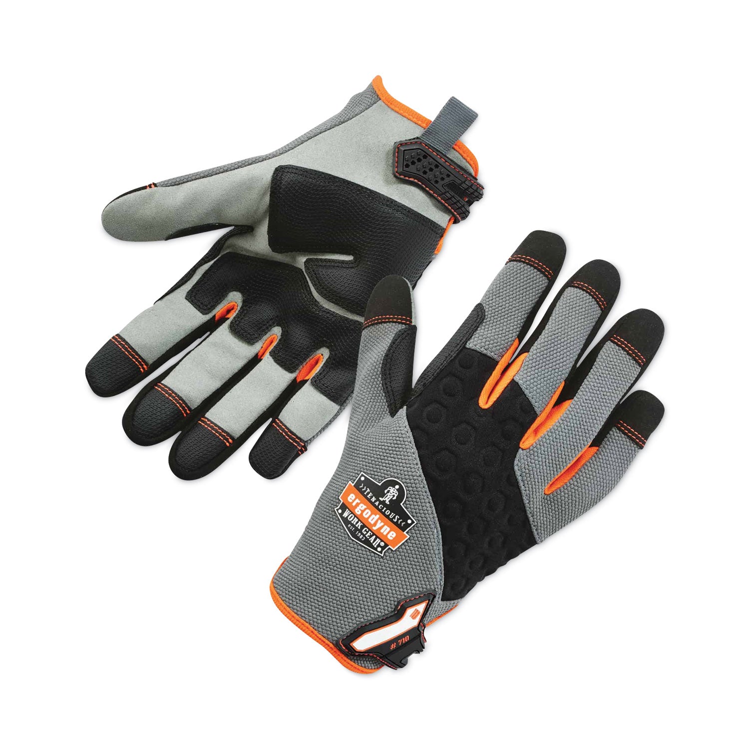 ProFlex 710 Heavy-Duty Mechanics Gloves, Gray, Small, Pair