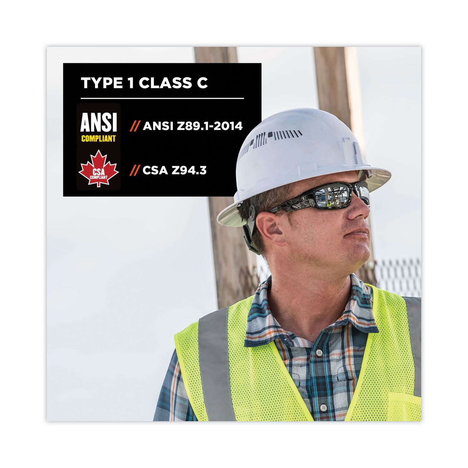 ergodyne® Skullerz 8973 Class C Hard Hat Full Brim, White