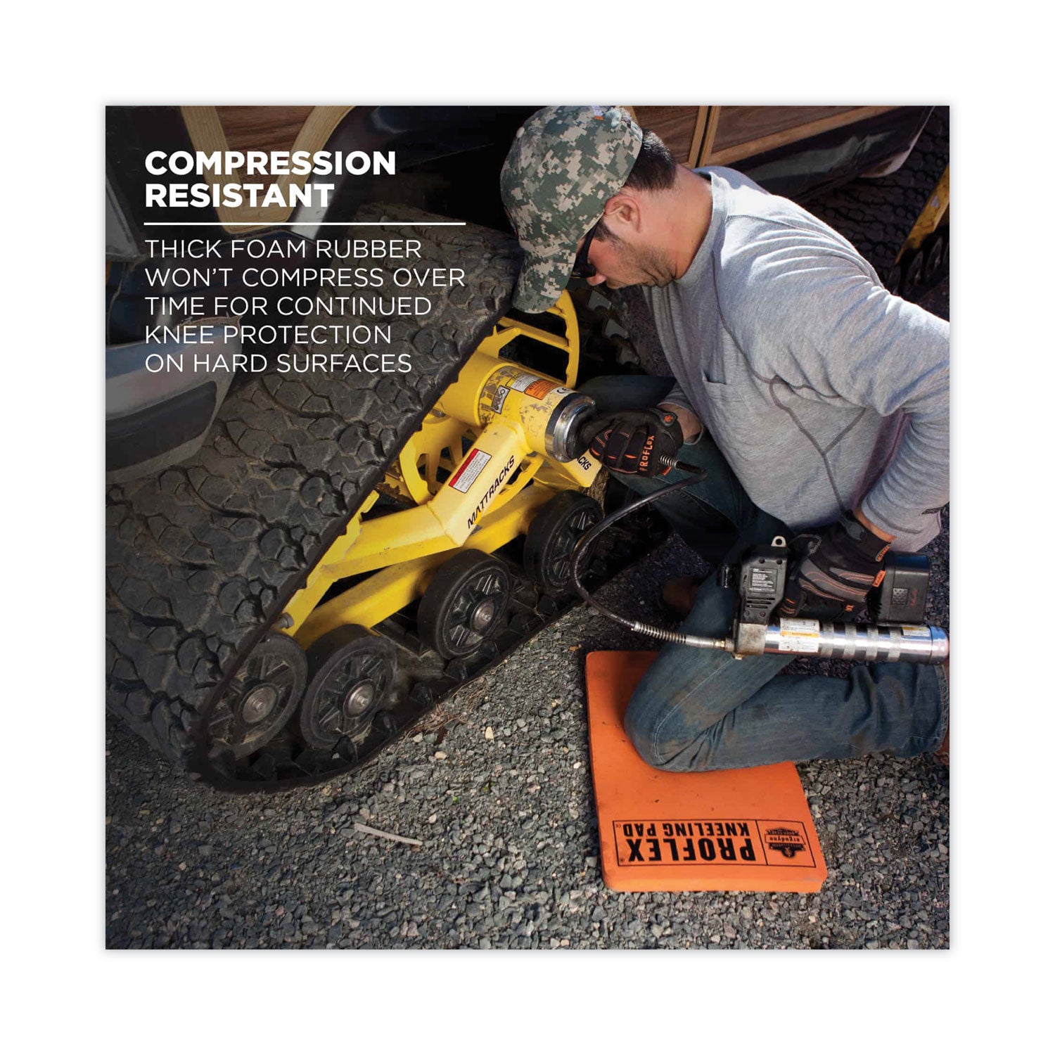 ergodyne® ProFlex 380 Standard Foam Kneeling Pad, 1", Medium, Orange