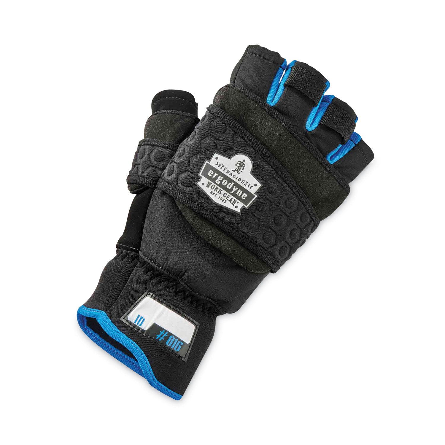 ergodyne® ProFlex 816 Thermal Flip-Top Gloves, Black, Large, Pair
