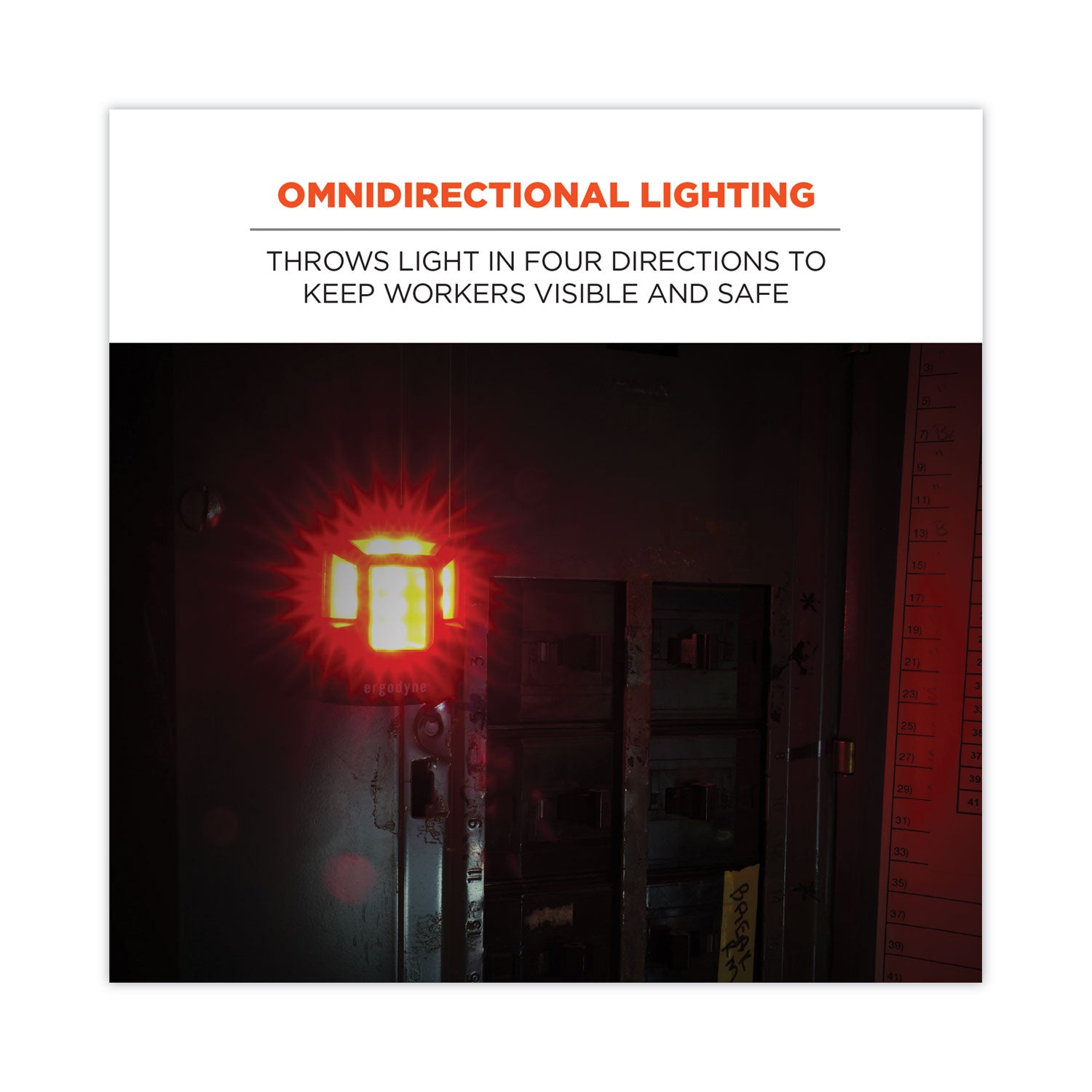 ergodyne® Skullerz 8993 Hard Hat Safety Light, 1.5 x 3 x 1.5, Black