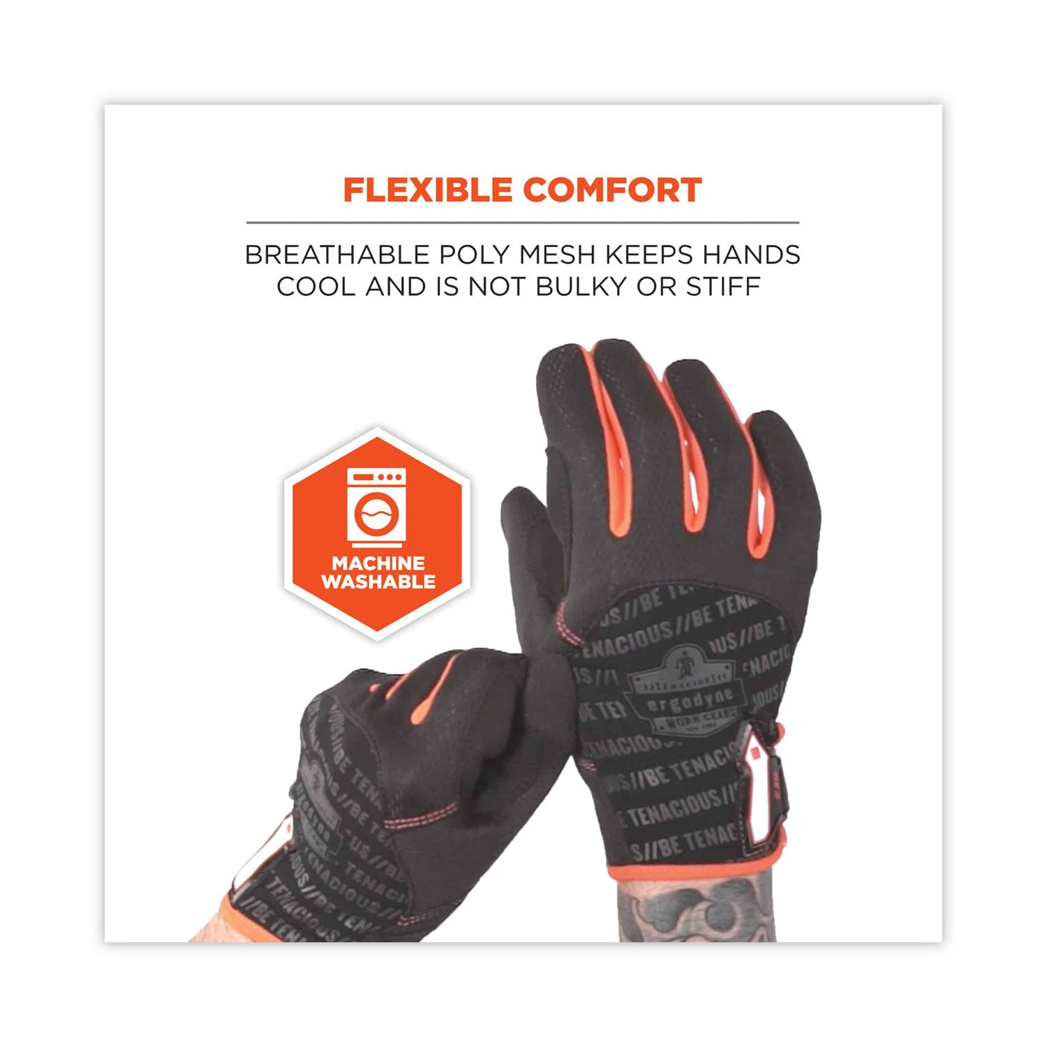 ergodyne® ProFlex 812 Standard Mechanics Gloves, Black, 2X-Large, Pair