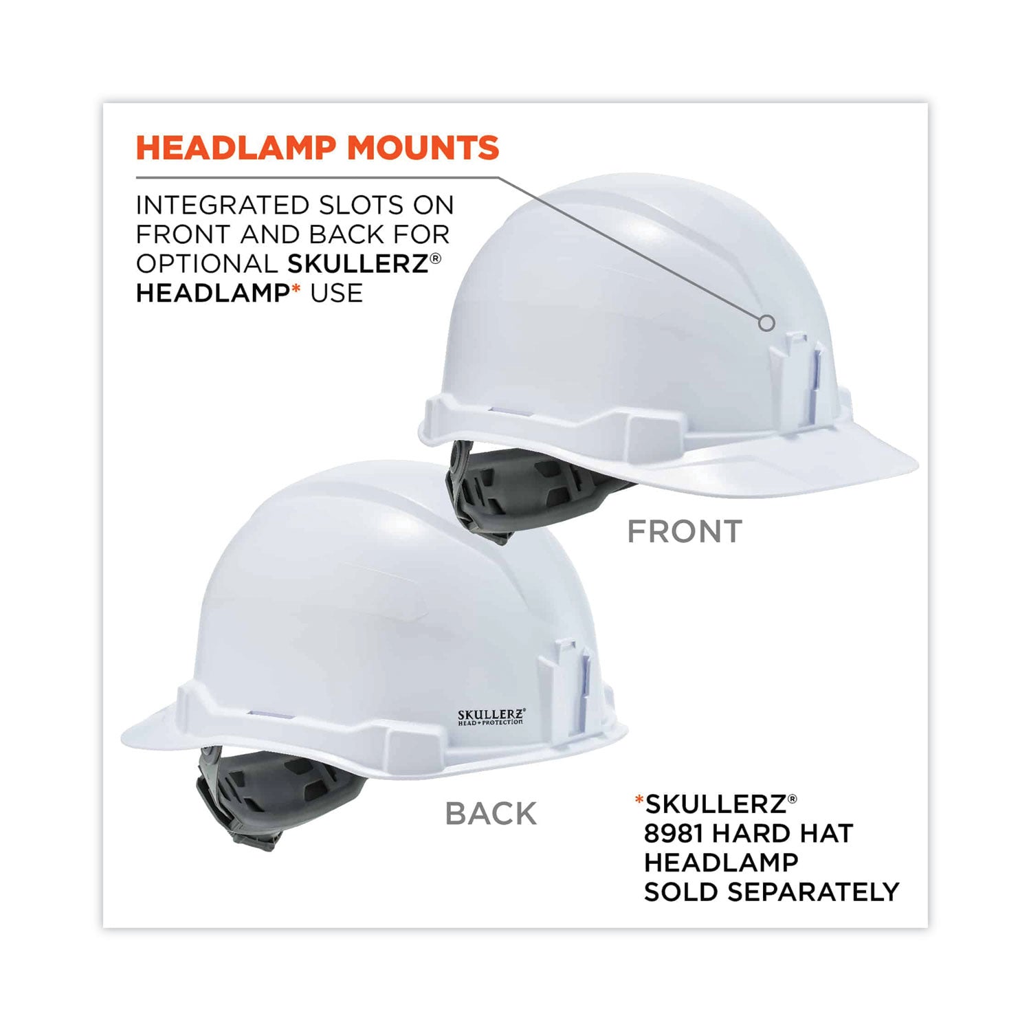 ergodyne® Skullerz 8970 Class E Hard Hat Cap Style, White