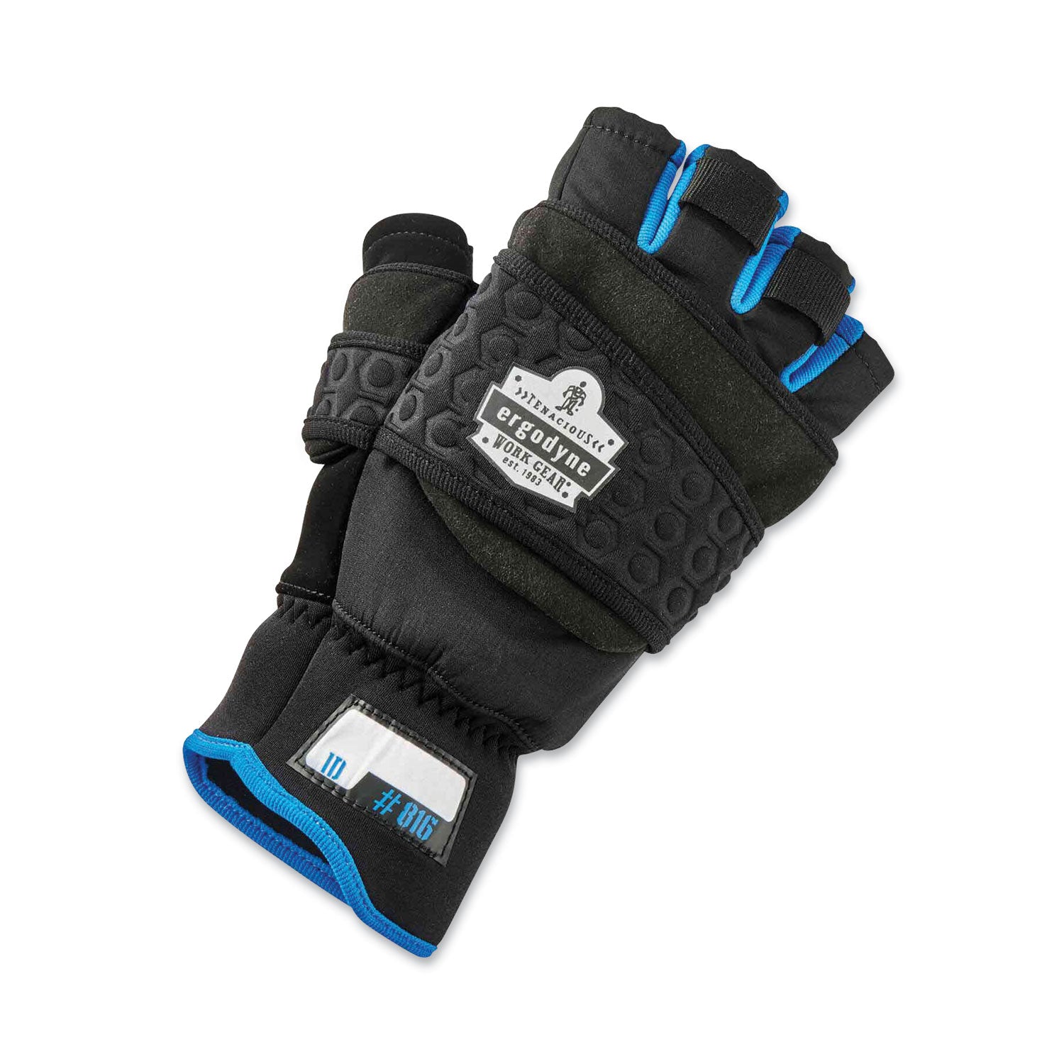 ergodyne® ProFlex 816 Thermal Flip-Top Gloves, Black, X-Large, Pair