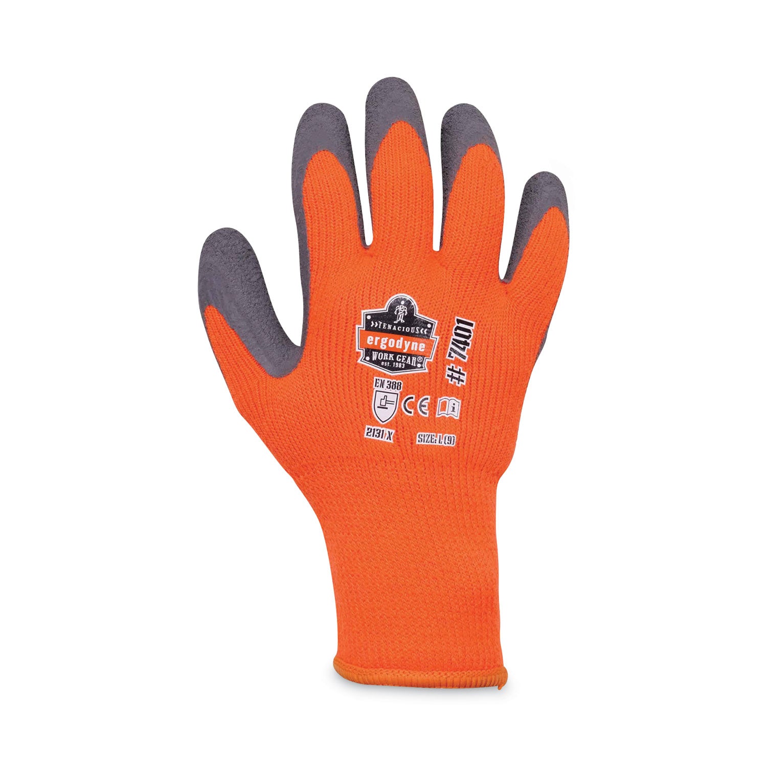 Ergodyne® ProFlex 7401 Coated Lightweight Winter Gloves, Orange, Medium, Pair