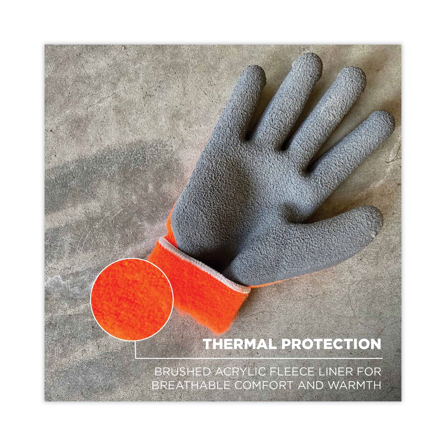 Ergodyne® ProFlex 7401 Coated Lightweight Winter Gloves, Orange, X-Large, Pair