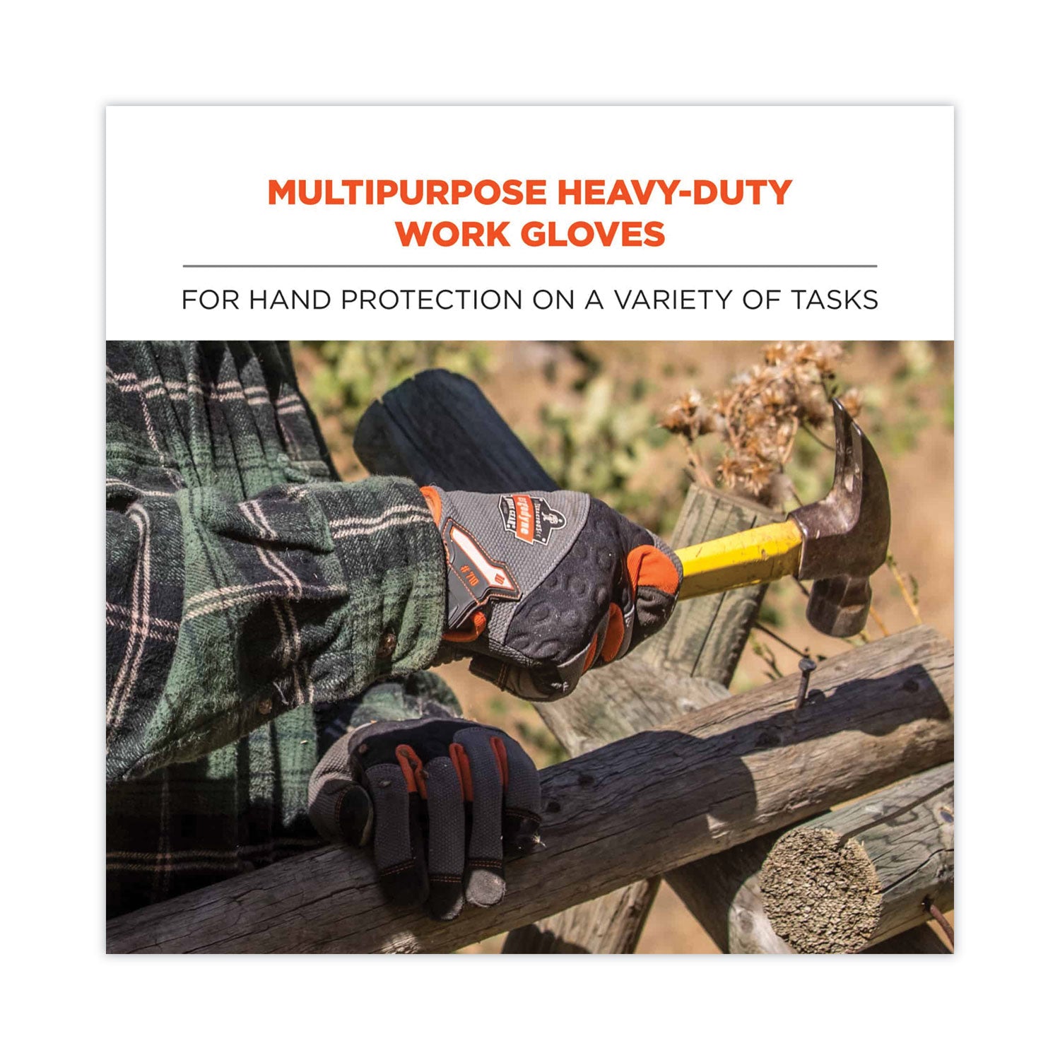 Ergodyne® ProFlex 710 Heavy-Duty Mechanics Gloves, Gray, 2X-Large, Pair