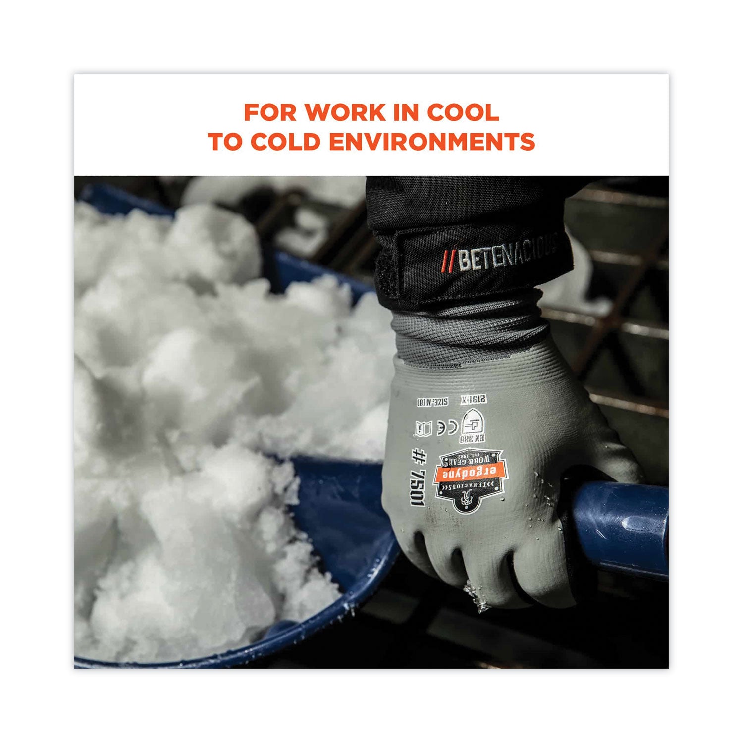 Ergodyne® ProFlex 7501 Coated Waterproof Winter Gloves, Gray, Large, Pair