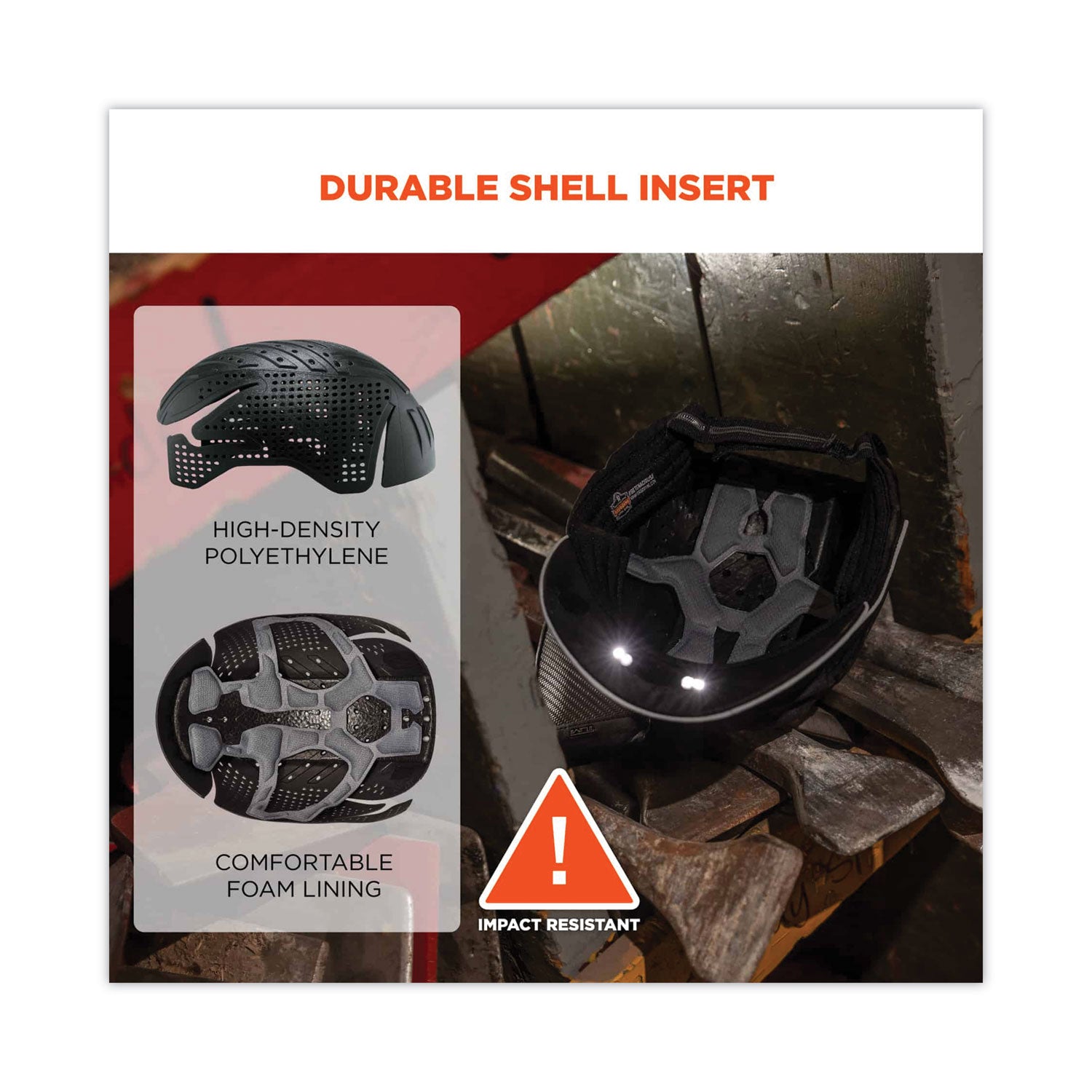 ergodyne® Skullerz 8965 Lightweight Bump Cap Hat with LED Lighting, Short Brim, Navy