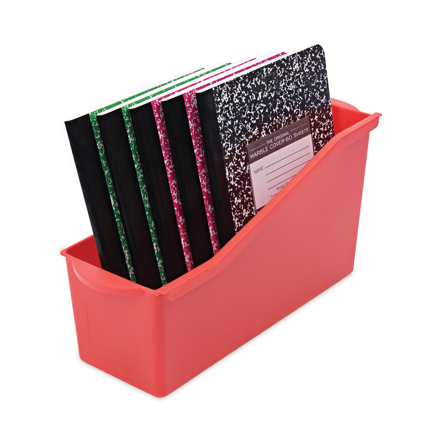 deflecto® Antimicrobial Book Bin, 14.2 x 5.34 x 7.35, Red
