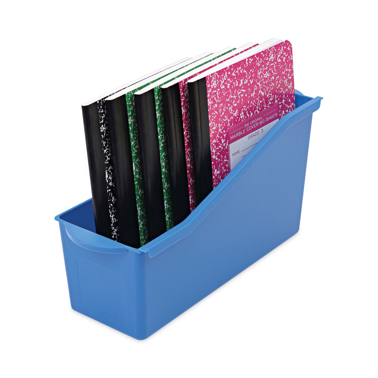 deflecto® Antimicrobial Book Bin, 14.2 x 5.34 x 7.35, Blue