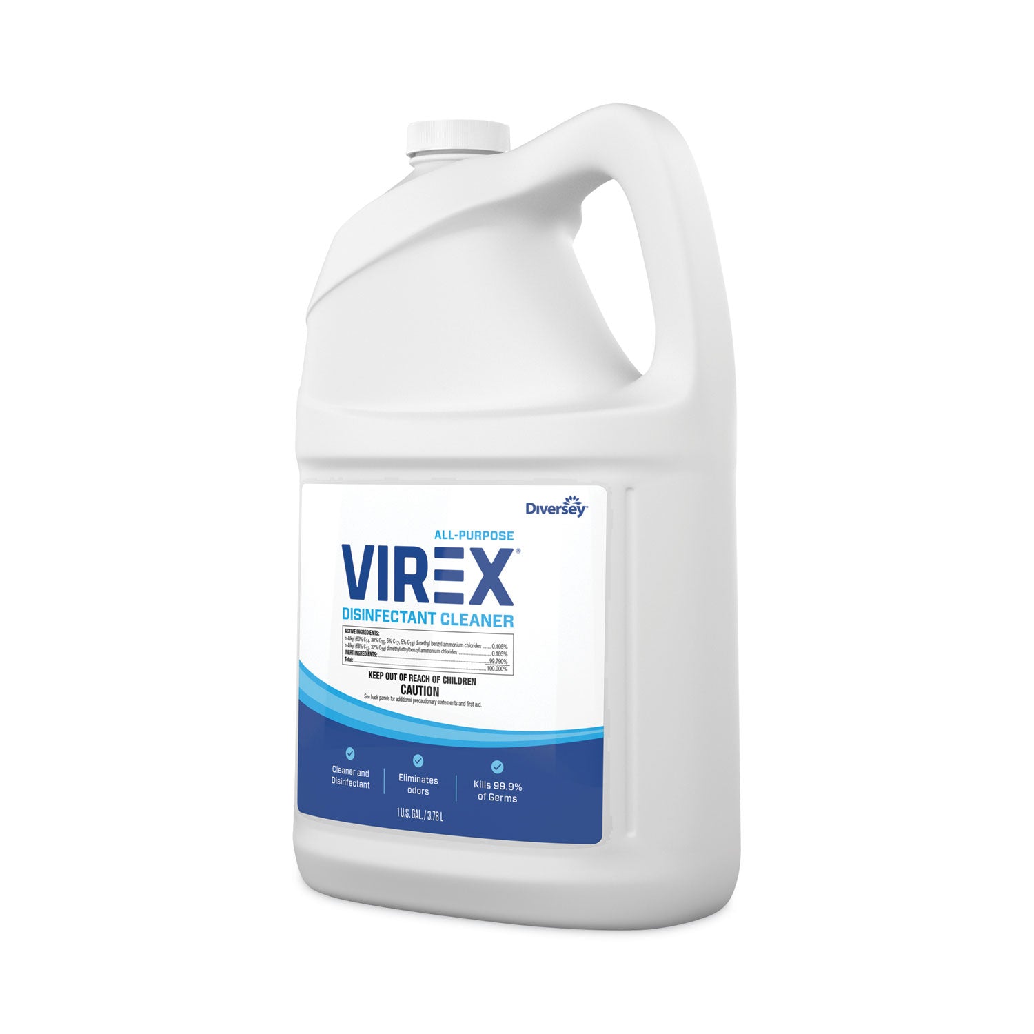 Diversey™ Virex All-Purpose Disinfectant Cleaner, Lemon Scent, 1 Gal Container, 2/carton