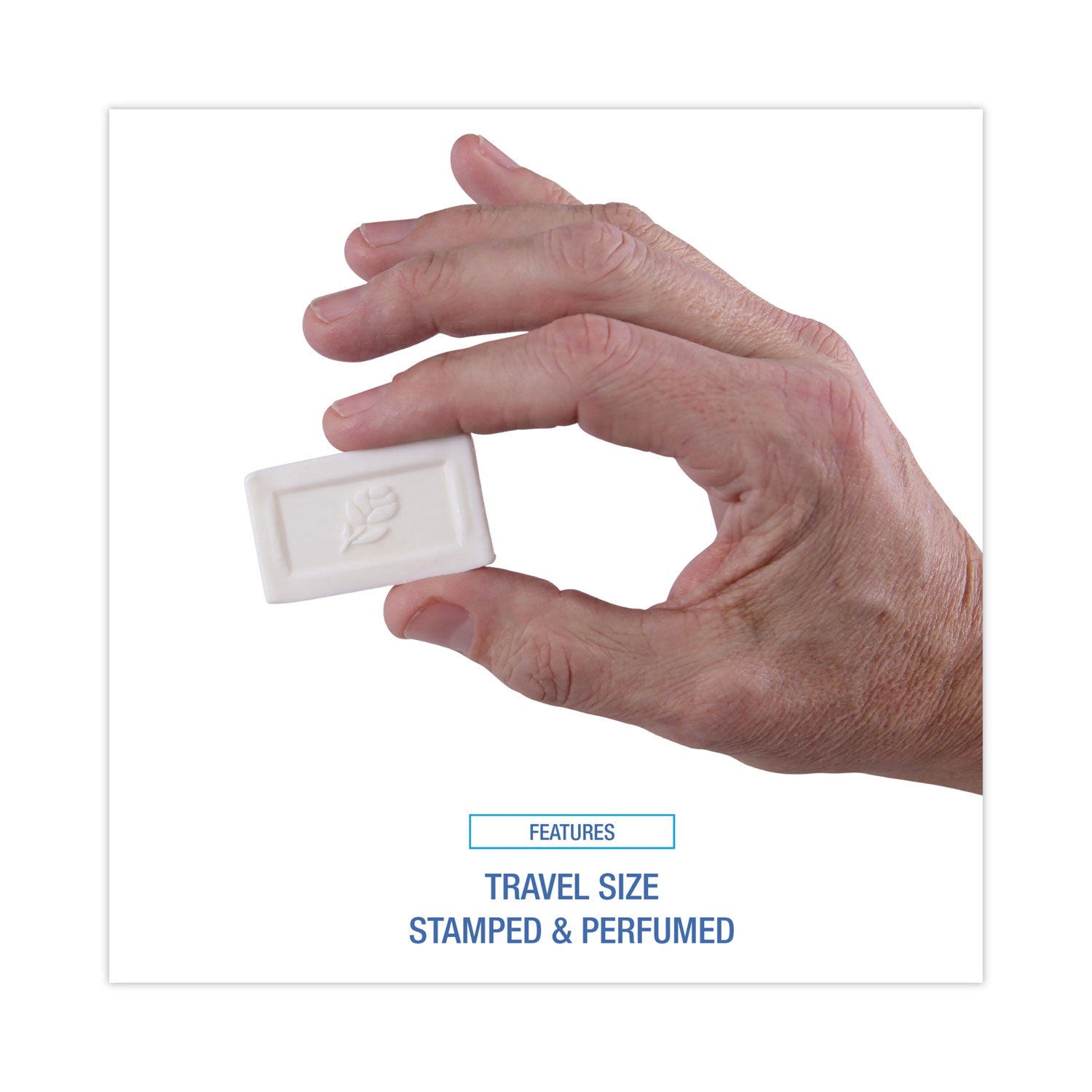 Boardwalk® Face and Body Amenity Soap, Flow Wrapped, Floral Scent, # 1/2 Bar, 1,000/Carton