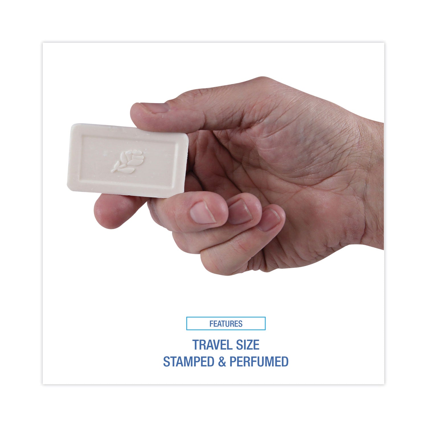 Boardwalk® Face and Body Amenity Soap, Flow Wrapped, Floral Scent, # 3/4 Bar, 1,000/Carton