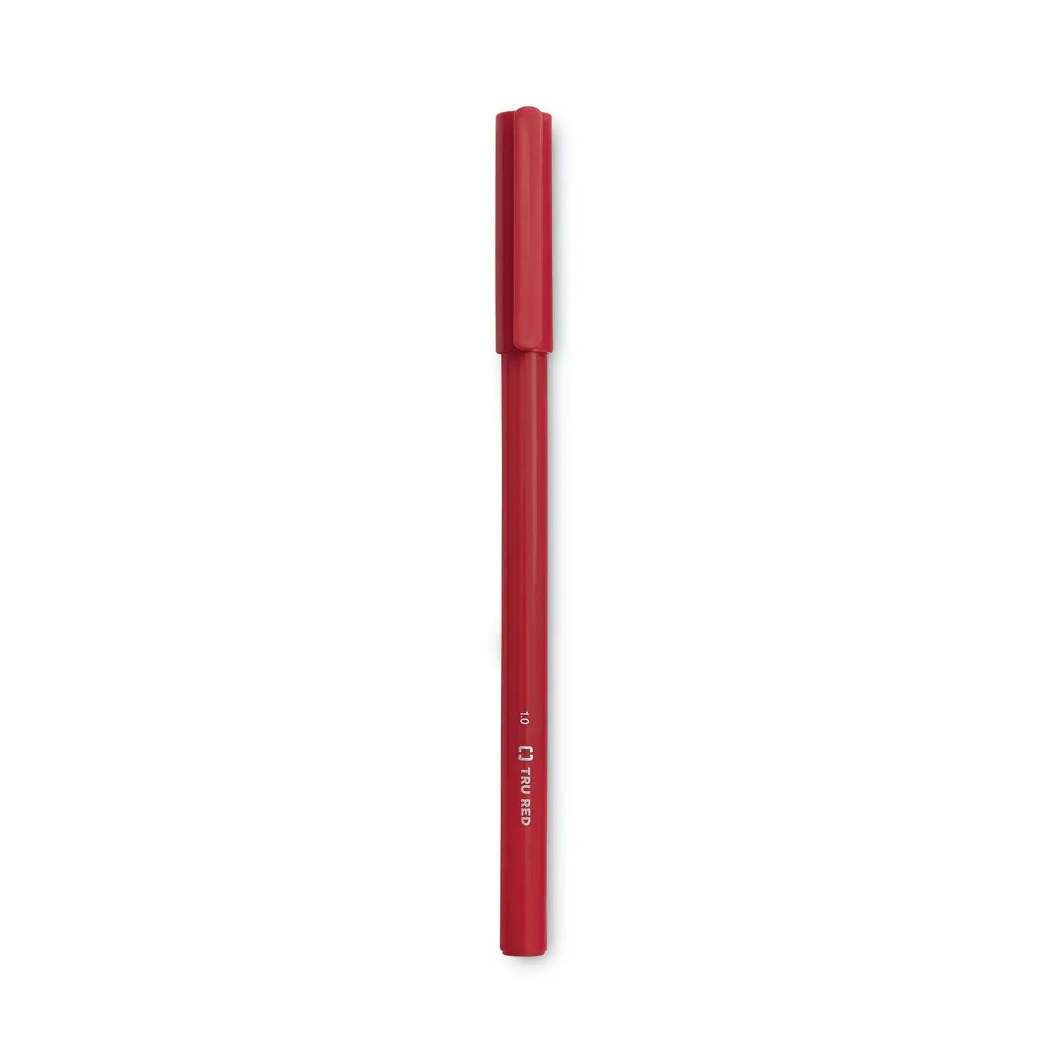 Ballpoint Pen, Stick, Medium 1 mm, Red Ink, Red Barrel, Dozen