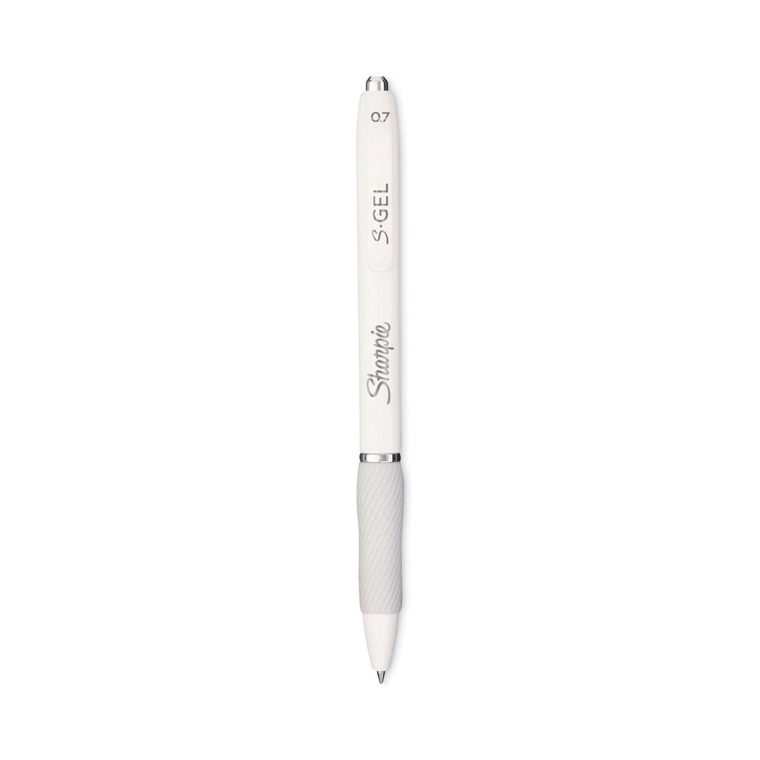 S-Gel Fashion Barrel Gel Pen, Retractable, Medium 0.7 mm, Black Ink, Pearl White Barrel, 4/Pack
