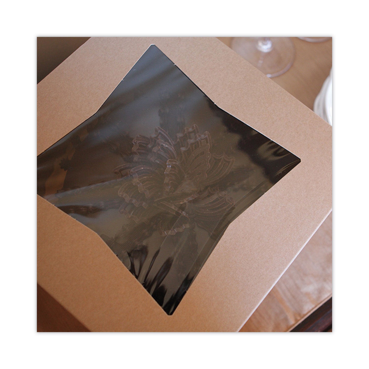 SCT® Kraft Window Bakery Boxes, 8 x 8 x 4, Brown, Paper, 150/Carton