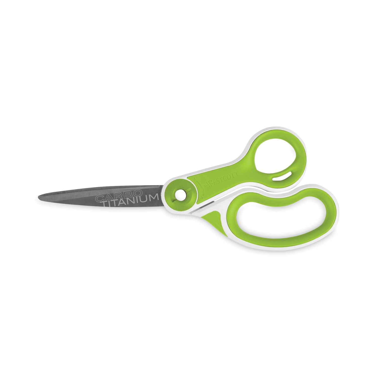 CarboTitanium Bonded Scissors, 8" Long, 3.25" Cut Length, Straight White/Green Handle