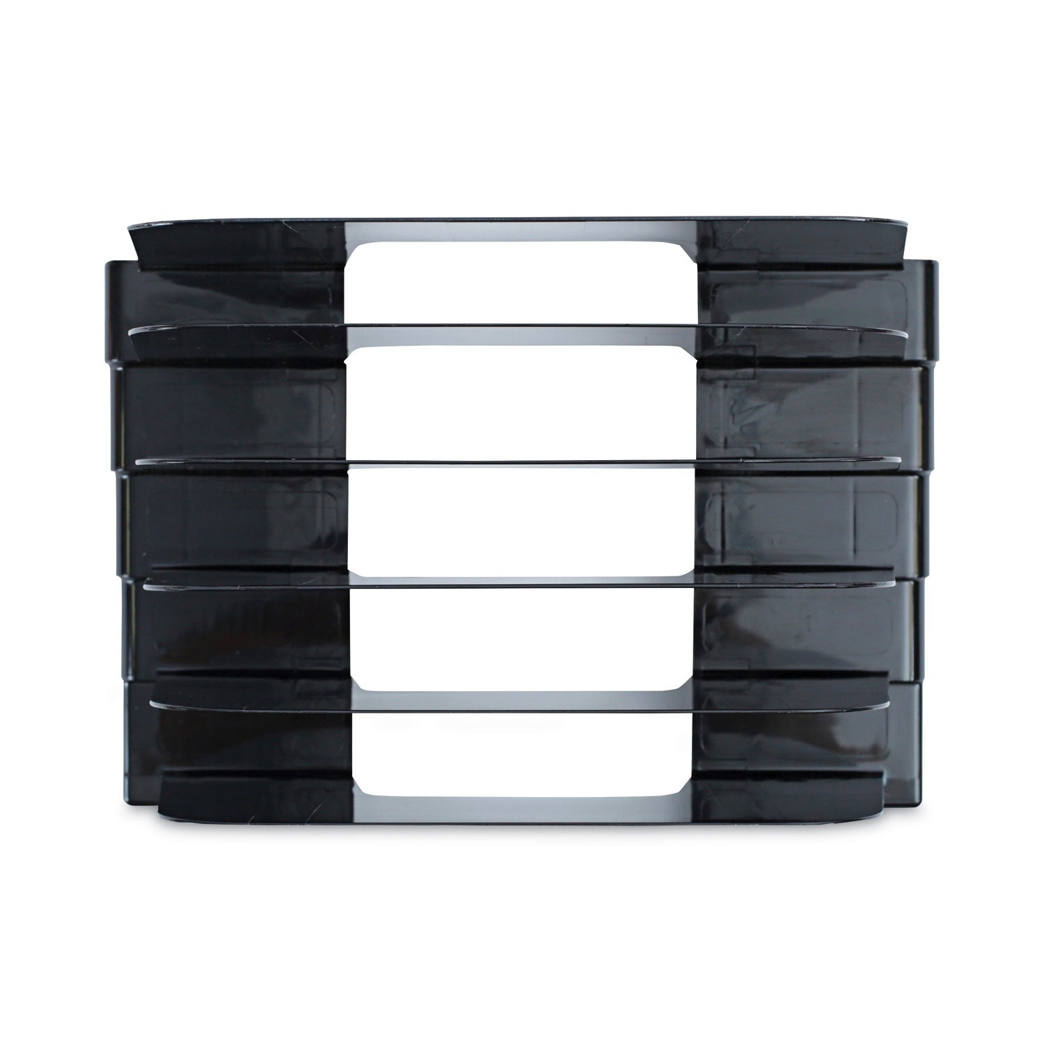 Universal® Recycled Plastic Incline Sorter, 5 Sections, Letter Size Files, 13.25" X 9" X 9", Black