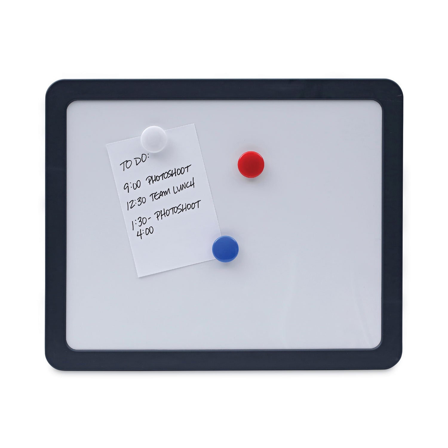 Universal® Recycled Cubicle Dry Erase Board, 15.88" x 12.88", White Surface, Charcoal Gray Plastic Frame