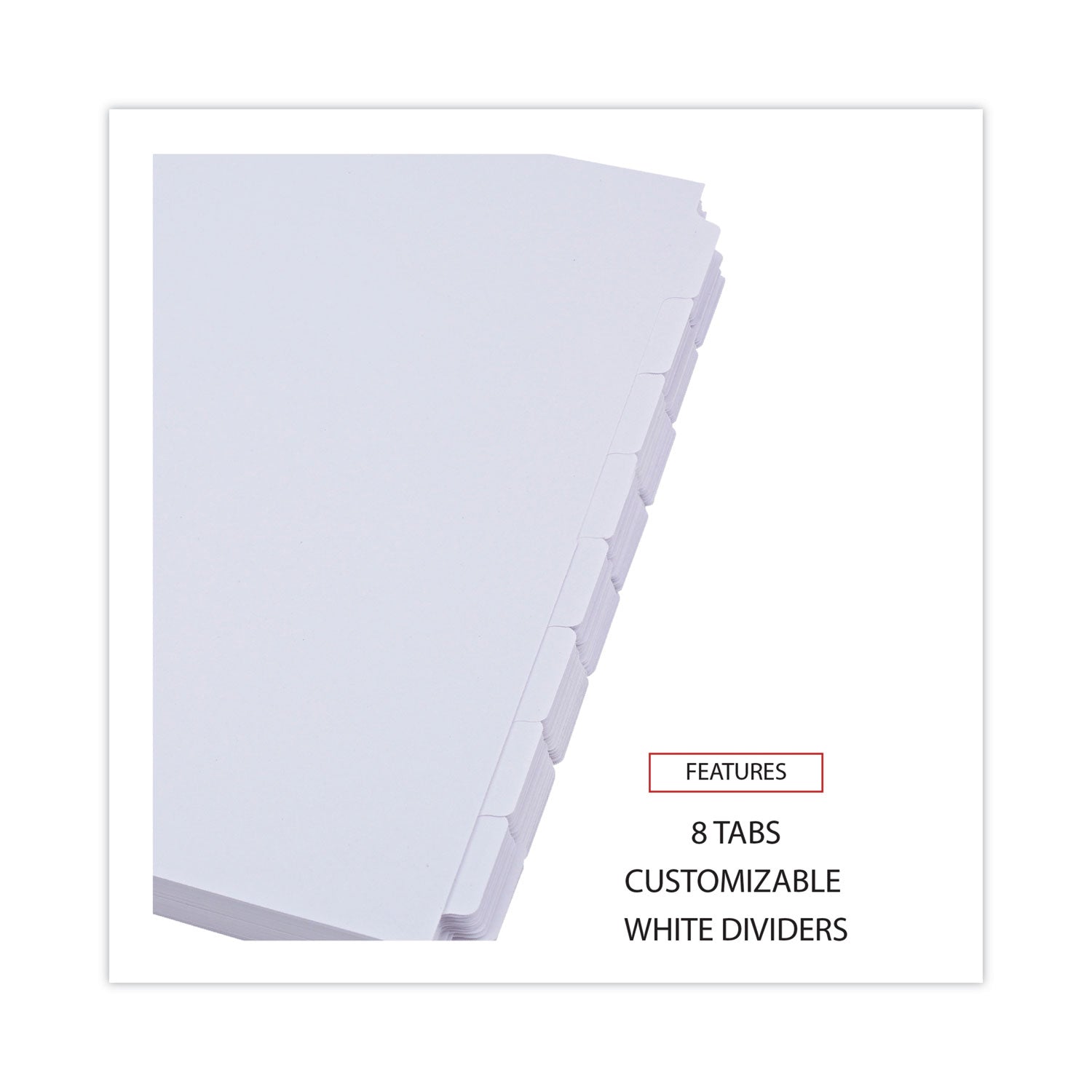 Universal® Self-Tab Index Dividers, 8-Tab, 11 X 8.5, White, 24 Sets