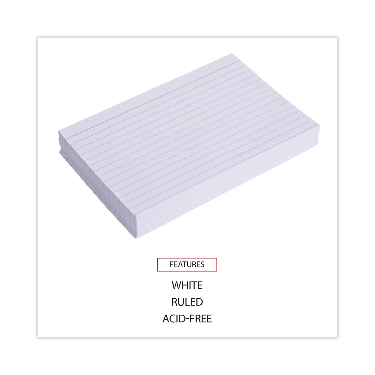 Universal® Ruled Index Cards, 4 X 6, White, 100/pack