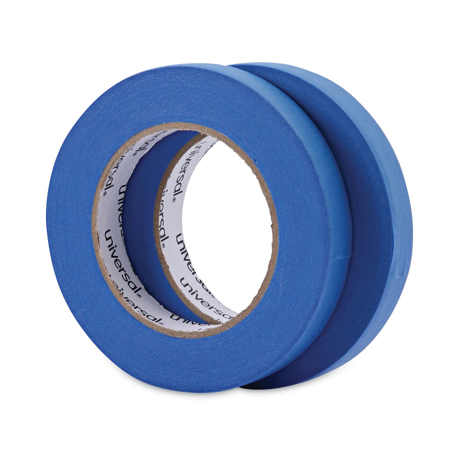 Universal® Premium Blue Masking Tape With Uv Resistance, 3" Core, 18 Mm X 54.8 M, Blue, 2/pack
