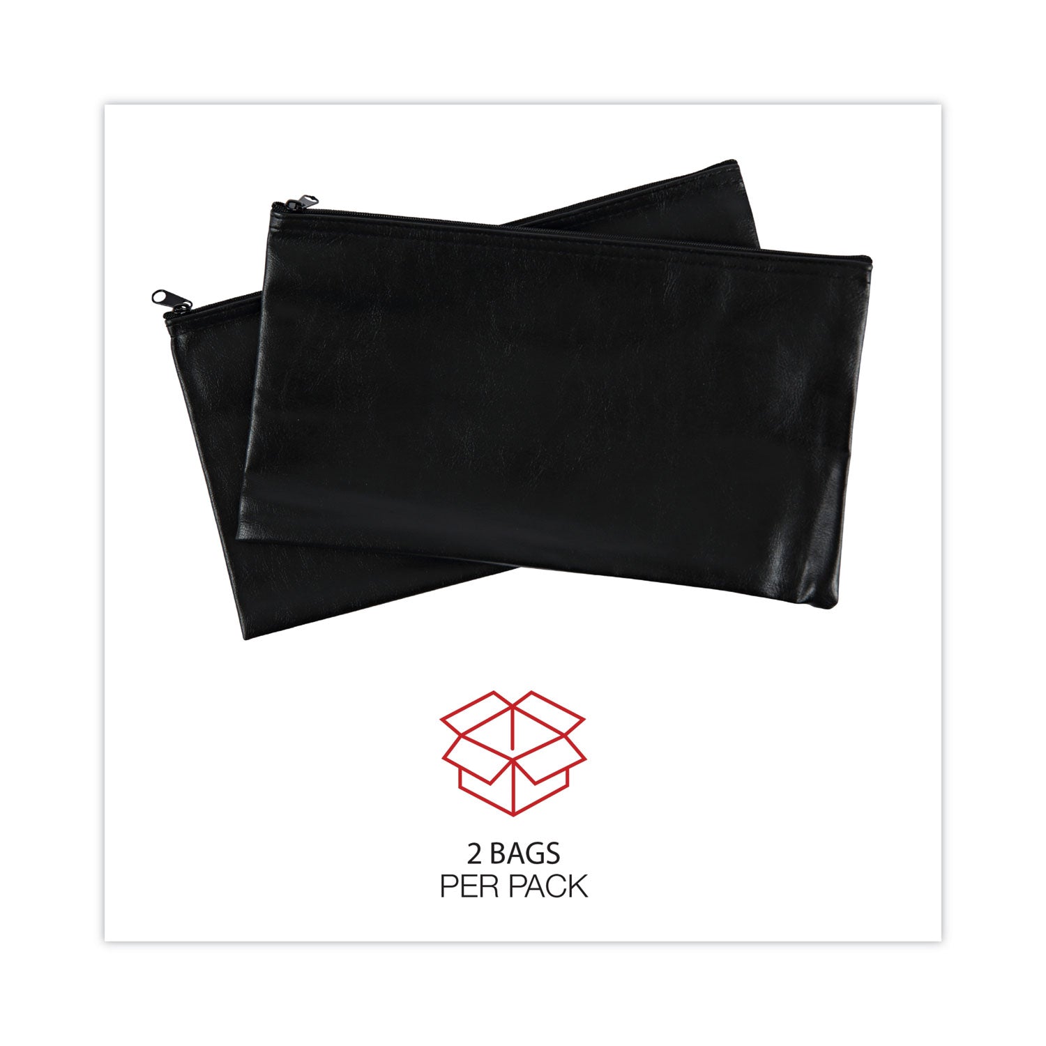 Universal® Zippered Wallets/cases, Leatherette Pu, 11 X 6, Black, 2/pack