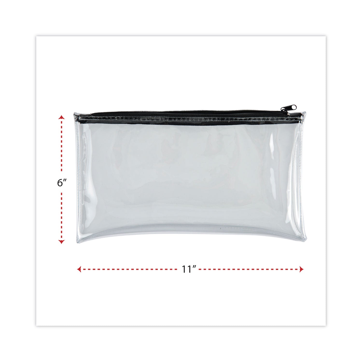 Universal® Zippered Wallets/cases, Leatherette Pu, 11 X 6, Clear/black, 2/pack