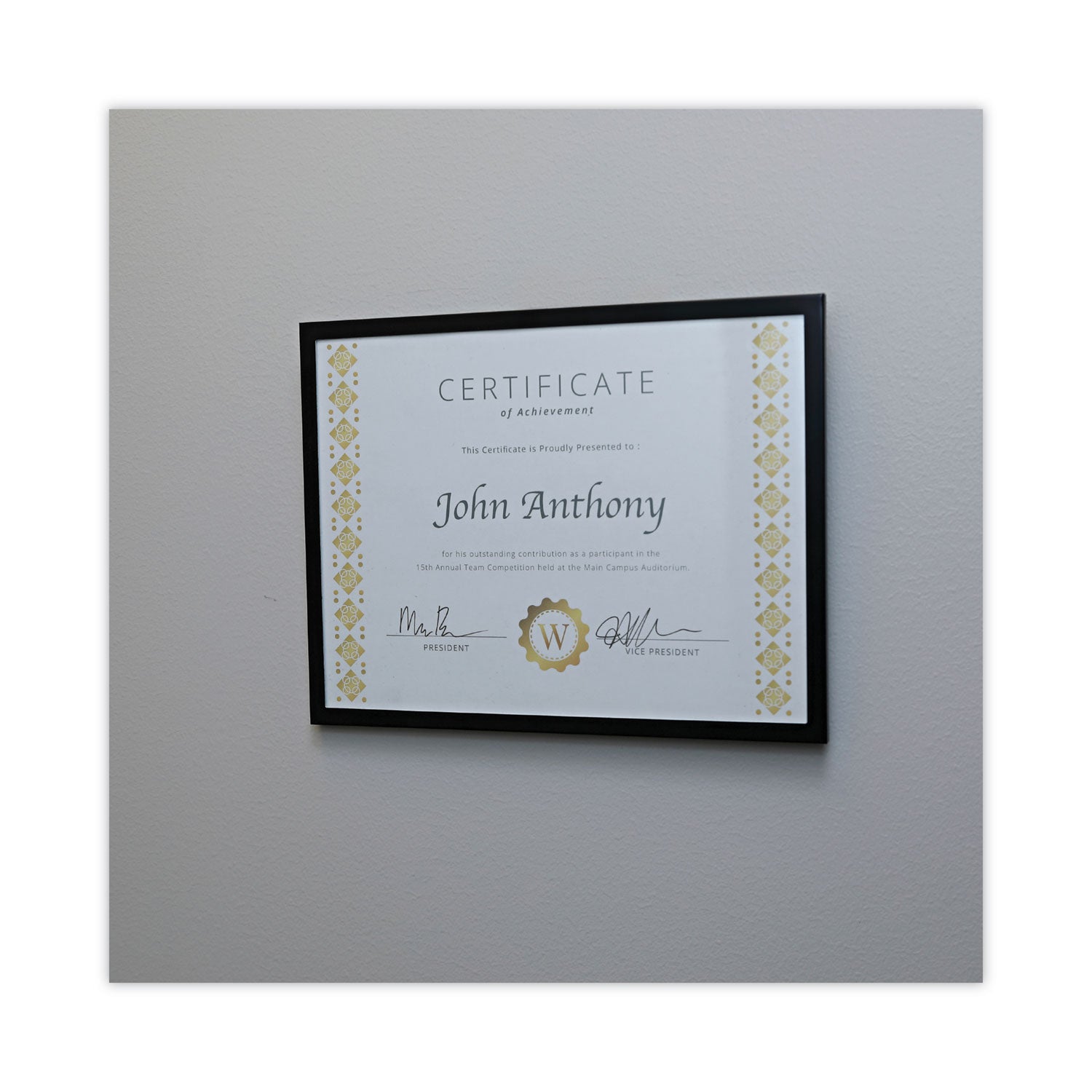 Universal® Metal Photo Frame, Aluminum, 8.5 X 11, Black