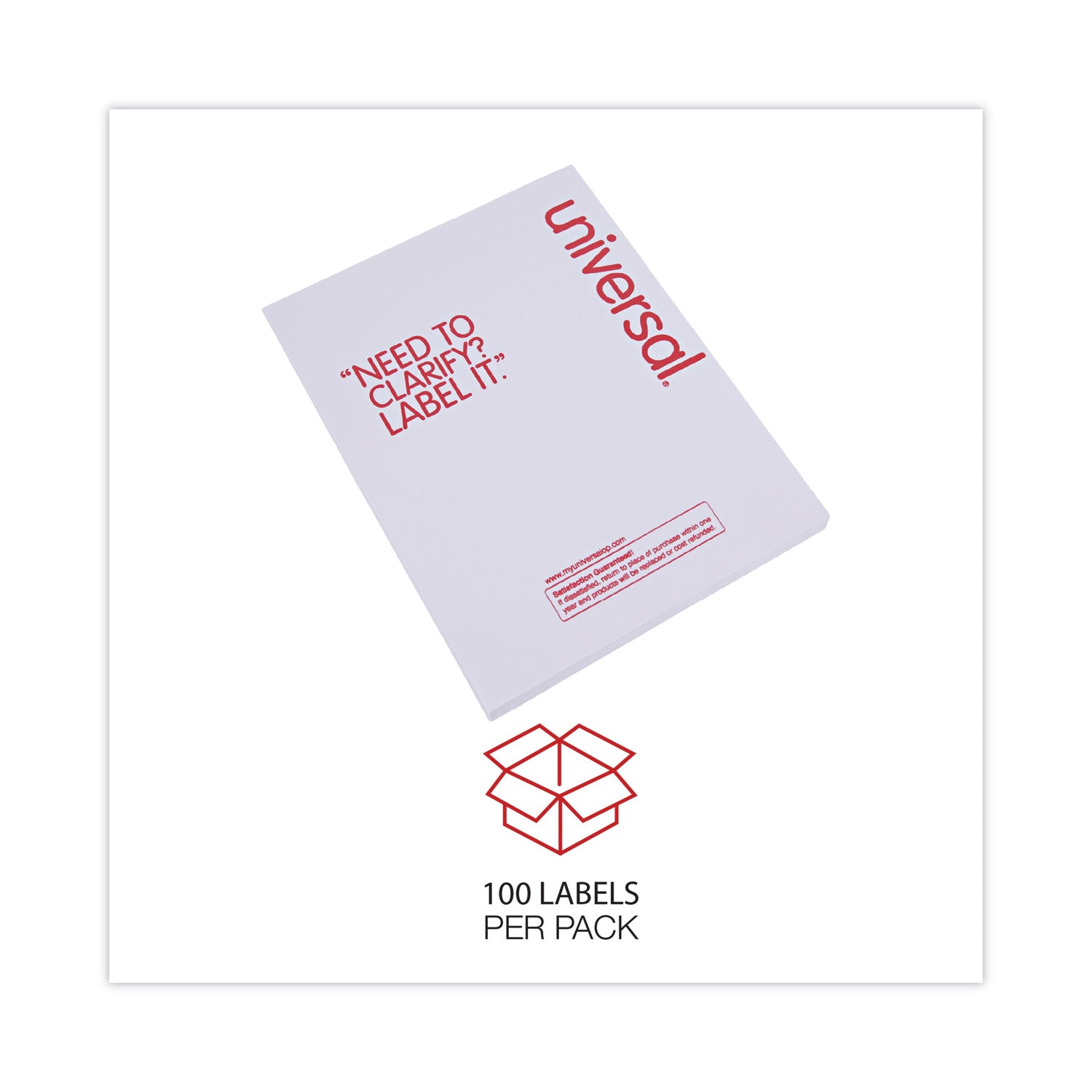 Universal® Copier Mailing Labels, Copiers, 8.5 X 11, White, 100/box