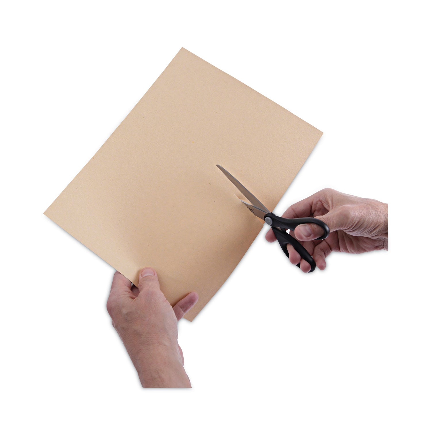 Universal® Stainless Steel Office Scissors, 7" Long, 3" Cut Length, Straight Black Handle