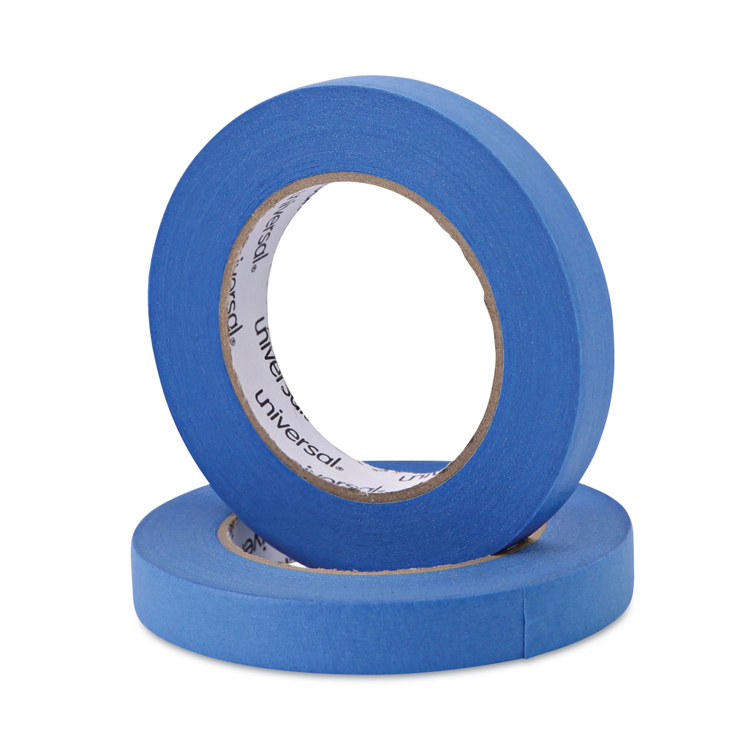 Universal® Premium Blue Masking Tape With Uv Resistance, 3" Core, 18 Mm X 54.8 M, Blue, 2/pack