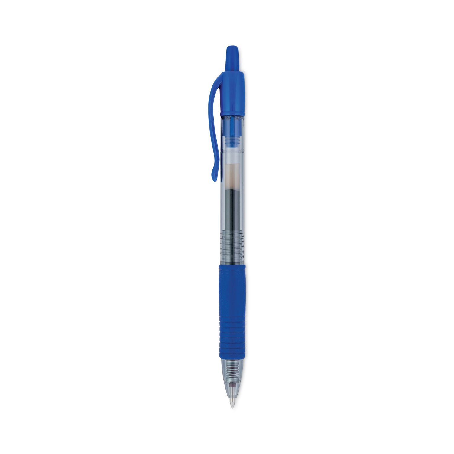 Pilot® G2 Premium Gel Pen, Retractable, Fine 0.7 mm, Blue Ink, Smoke/Blue Barrel, 12/Pack