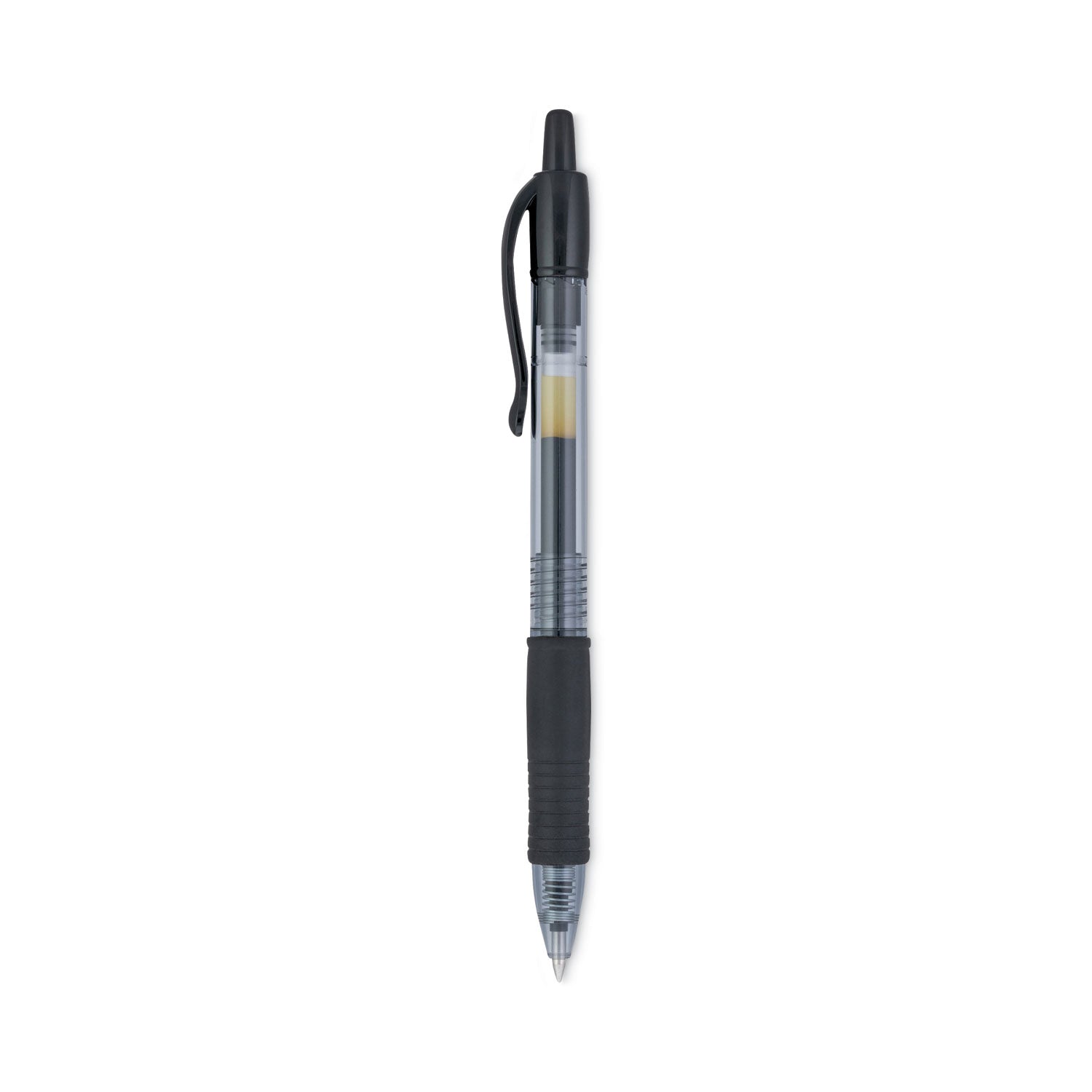 Pilot® G2 Premium Gel Pen, Retractable, Fine 0.7 mm, Black Ink, Smoke/Black Barrel, Dozen