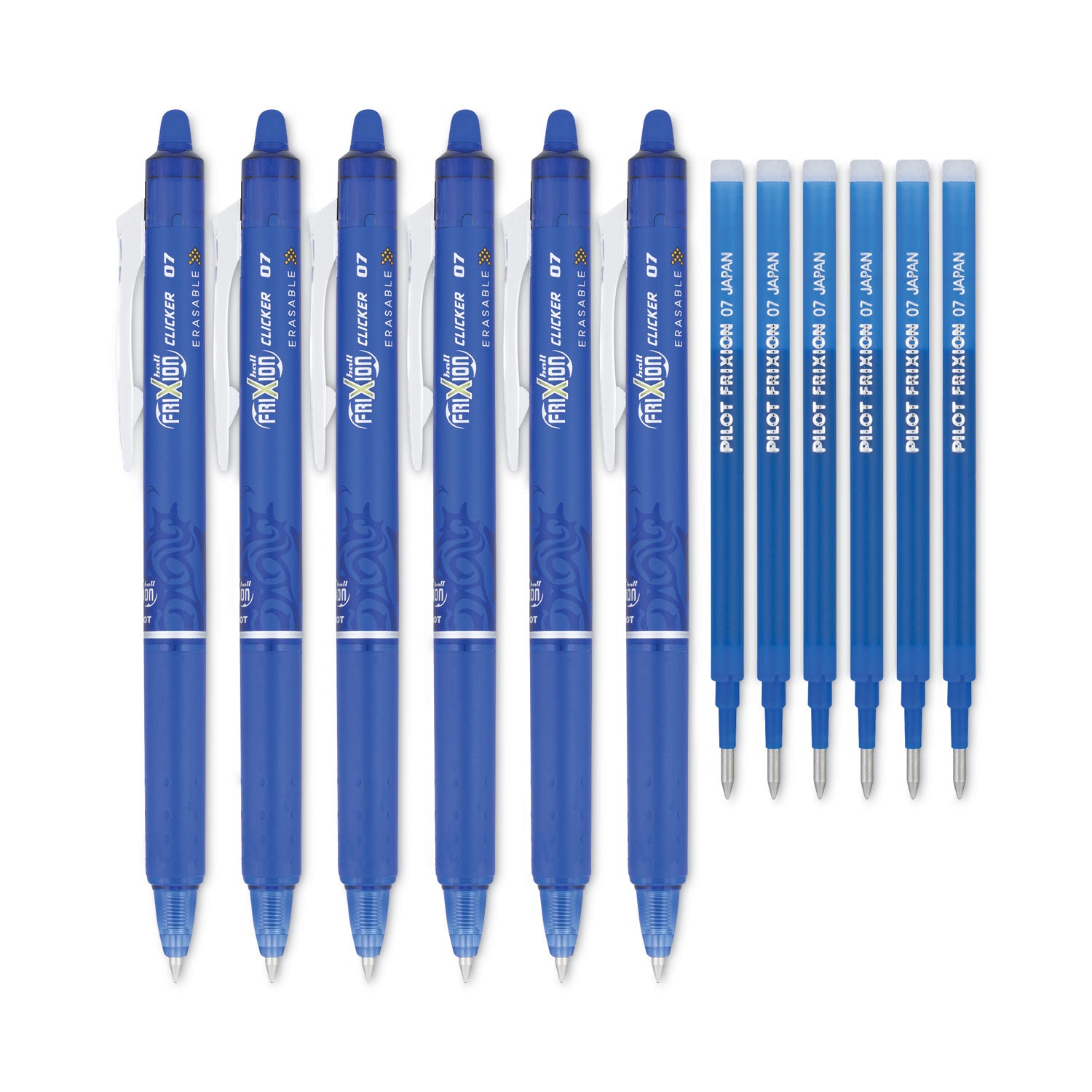Pilot® Frixion Clicker Erasable Gel Pen, Retractable, Fine 0.7 Mm, Blue Ink, Blue Barrel