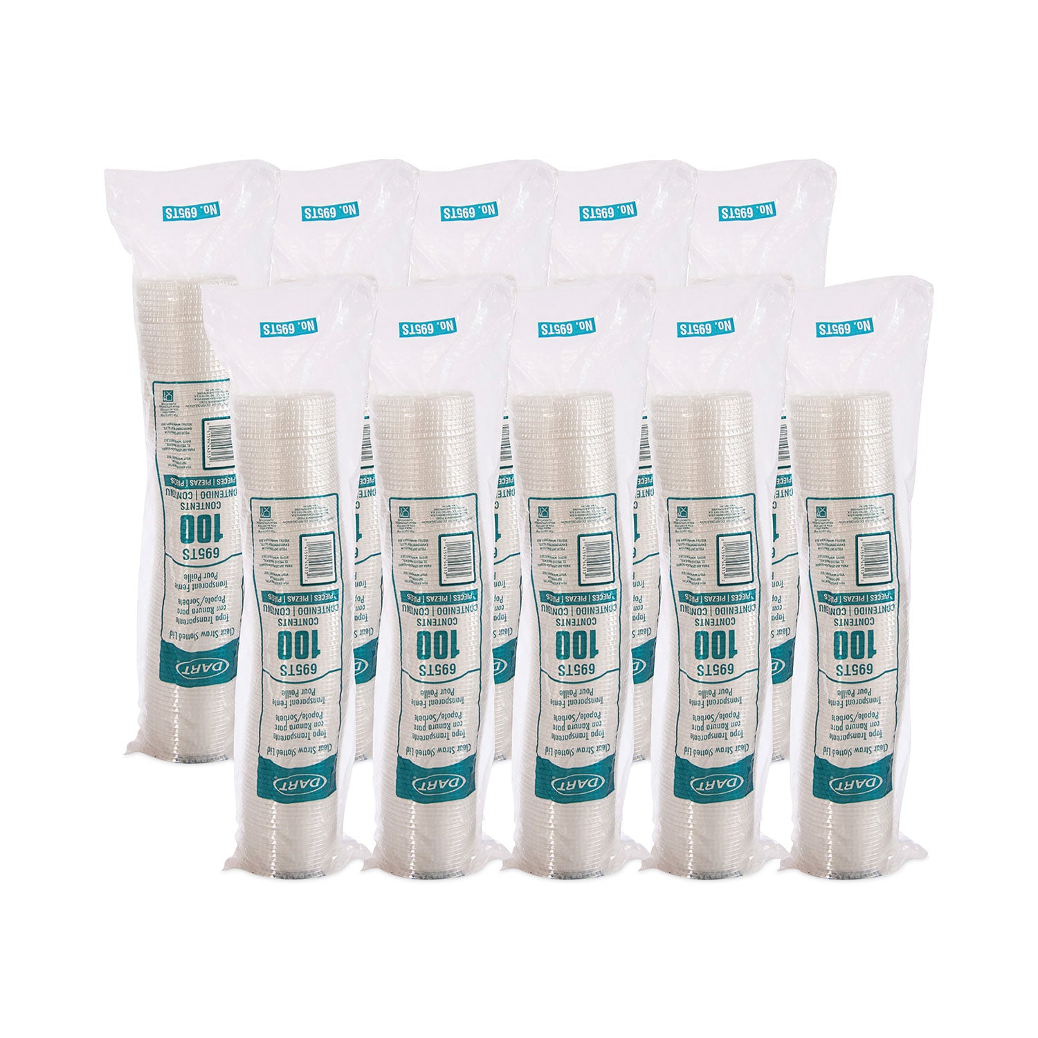 Dart® Plastic Cold Cup Lids, Fits 12 oz to 14 oz Cold Cups, Plastic, Clear, 1,000/Carton