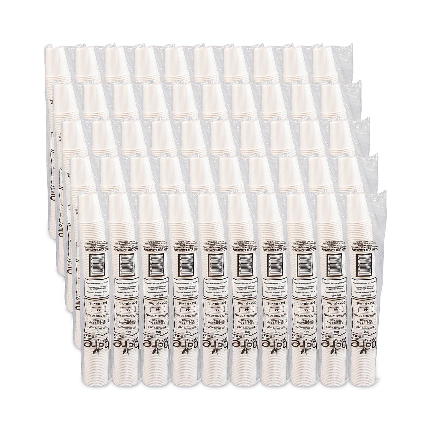 SOLO® Paper Water Cups, 3 oz, White, 100/Pack