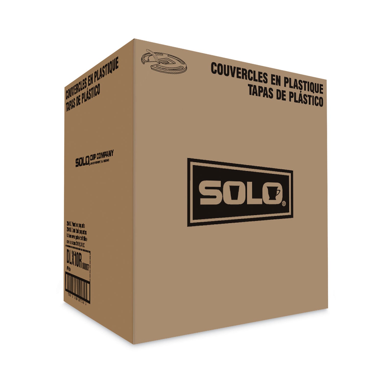 SOLO® Lift Back and Lock Tab Cup Lids for Foam Cups, Fits 10 oz Solo Trophy Hot/Cold Drink Cups, Plastic, White, 2,000/Carton