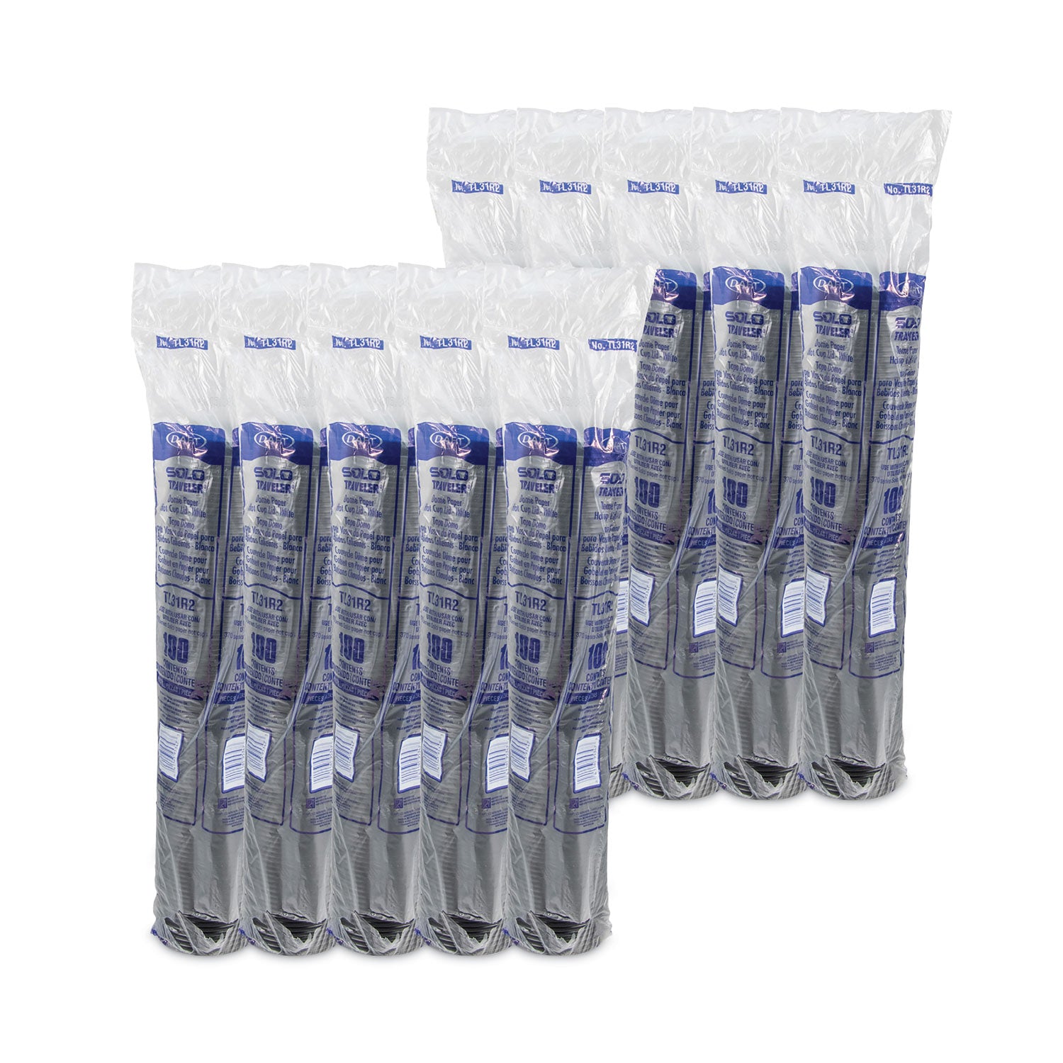 SOLO® Traveler Cappuccino Style Dome Lid, Fits 8 oz Hot Cups, Plastic, Black, 1,000/Carton