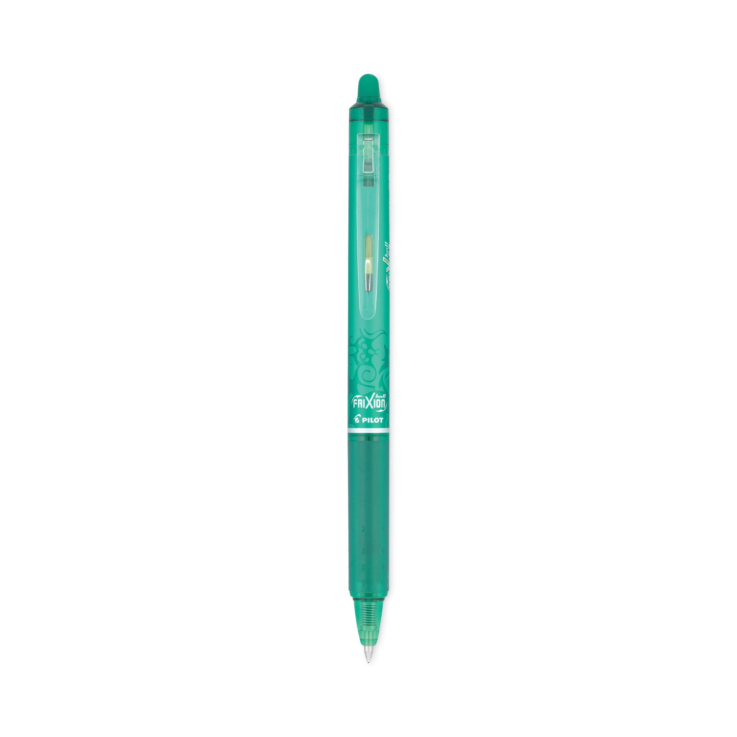 Pilot® Frixion Clicker Erasable Gel Pen, Retractable, Fine 0.7 Mm, Green Ink, Green Barrel, Dozen